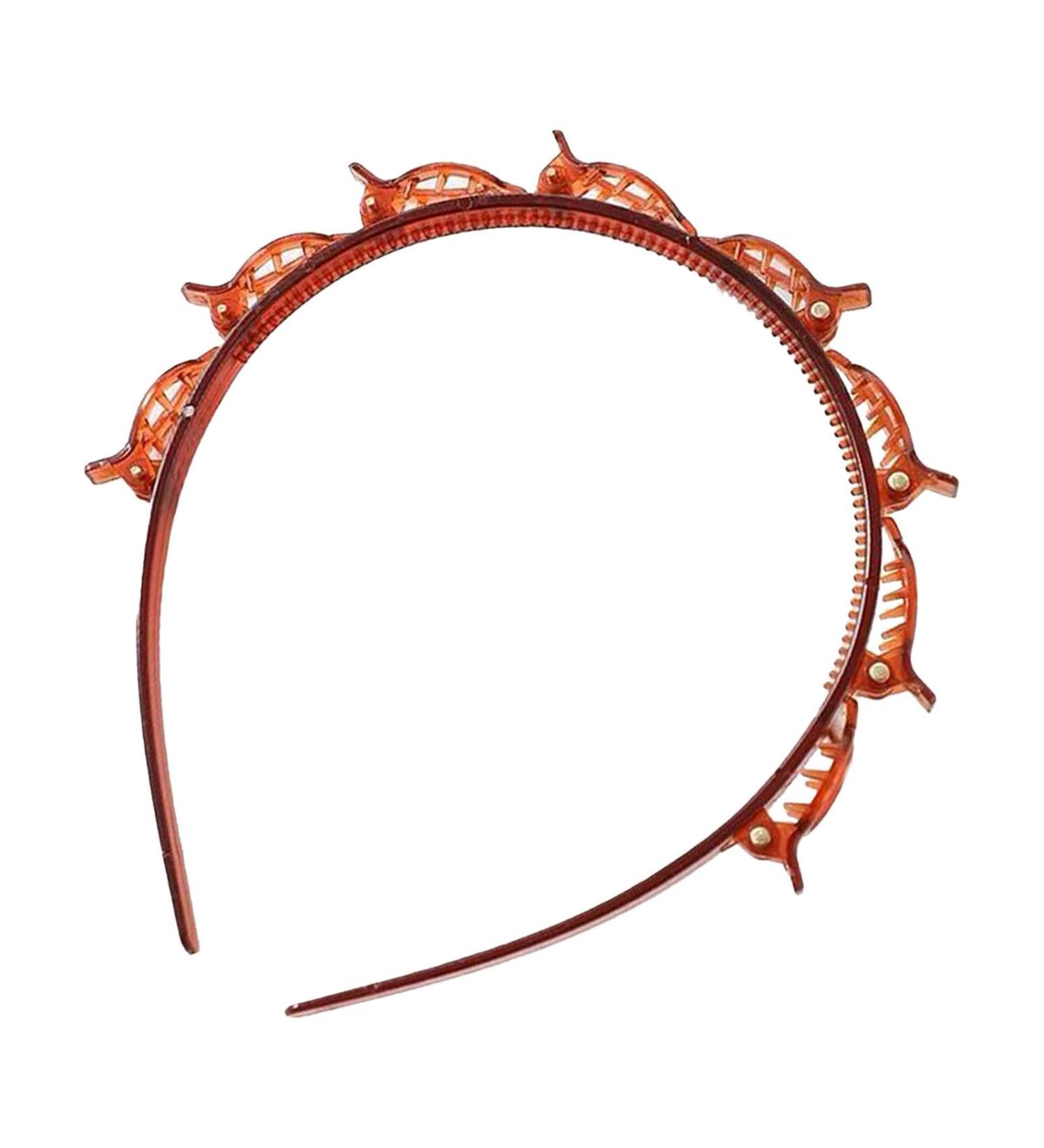 Twist and Clip Headband Hairstyle Hairpin - Fashionable Twist and Clip Headband Serrated Braid Tool - Professional Web Clip for Women and Girls Hair Accessories red - Buy Online on GoSupps.com