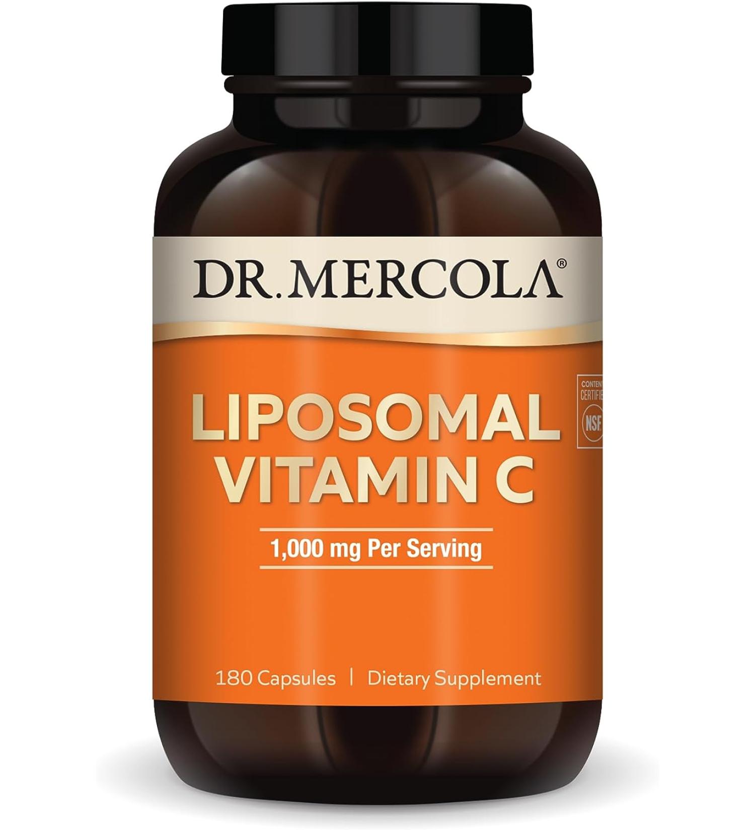Dr. Mercola Liposomal Vitamin C 1000 mg - Boost Immunity | 180 Capsules - Buy Online on GoSupps.com