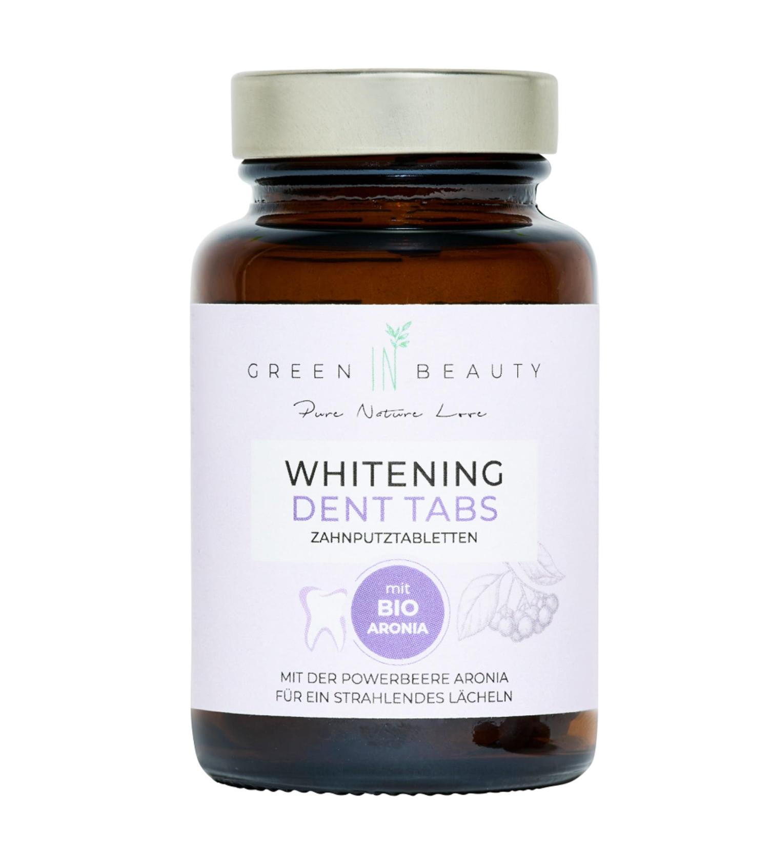 Green in Beauty Dental Care Tablets - Natural Tooth Whitening with Bio Aroniabean Powder - 60 Tablets for Smooth Shiny & White Teeth - Buy Online on GoSupps.com