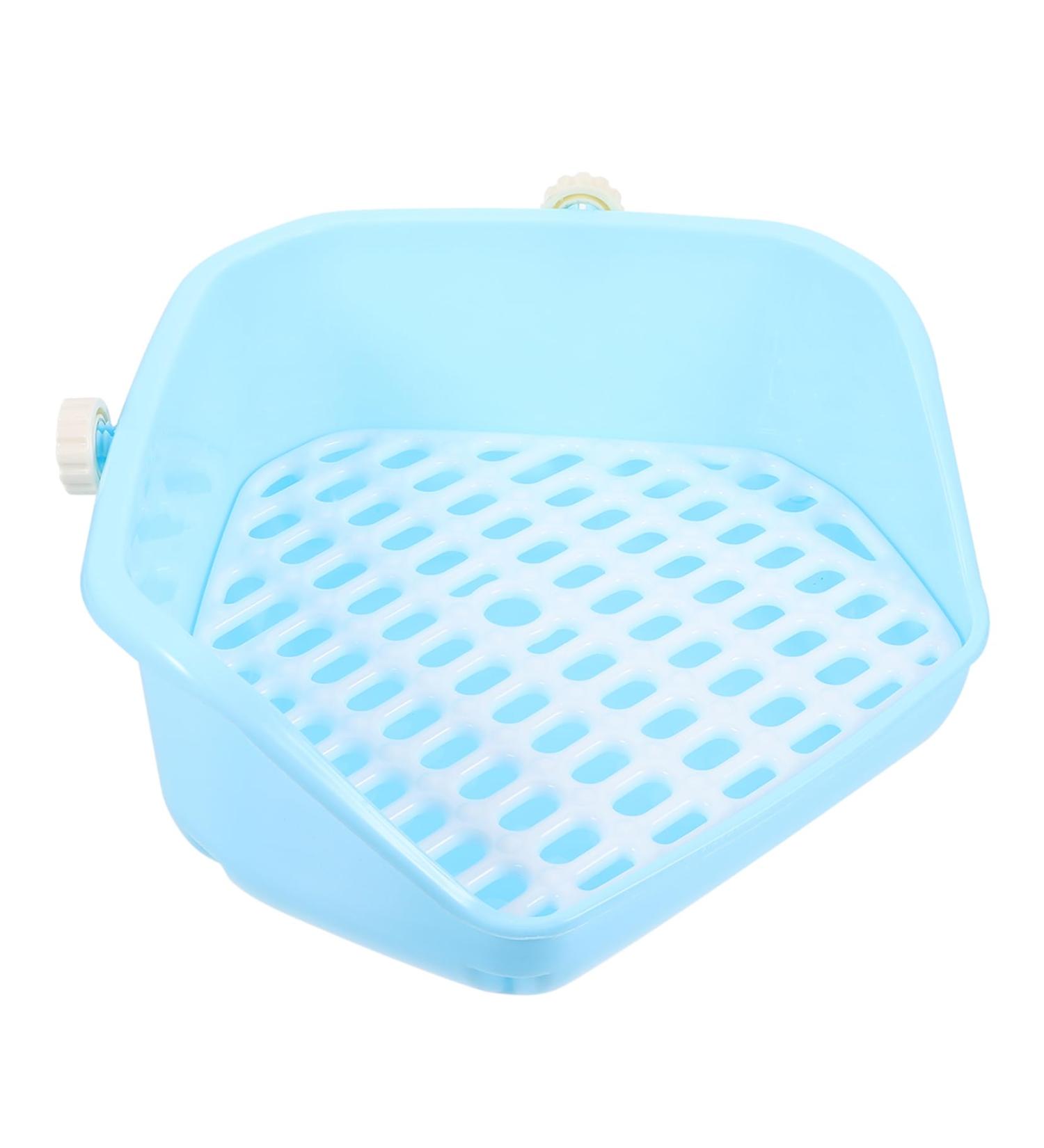 VANZACK Box Rabbit Toilet Bathtub Trays for Tub Bunny Stuff Hamster Potty Station Bunny Litter Pan Plastic 33X29.5X14CM Blue - Buy Online on GoSupps.com