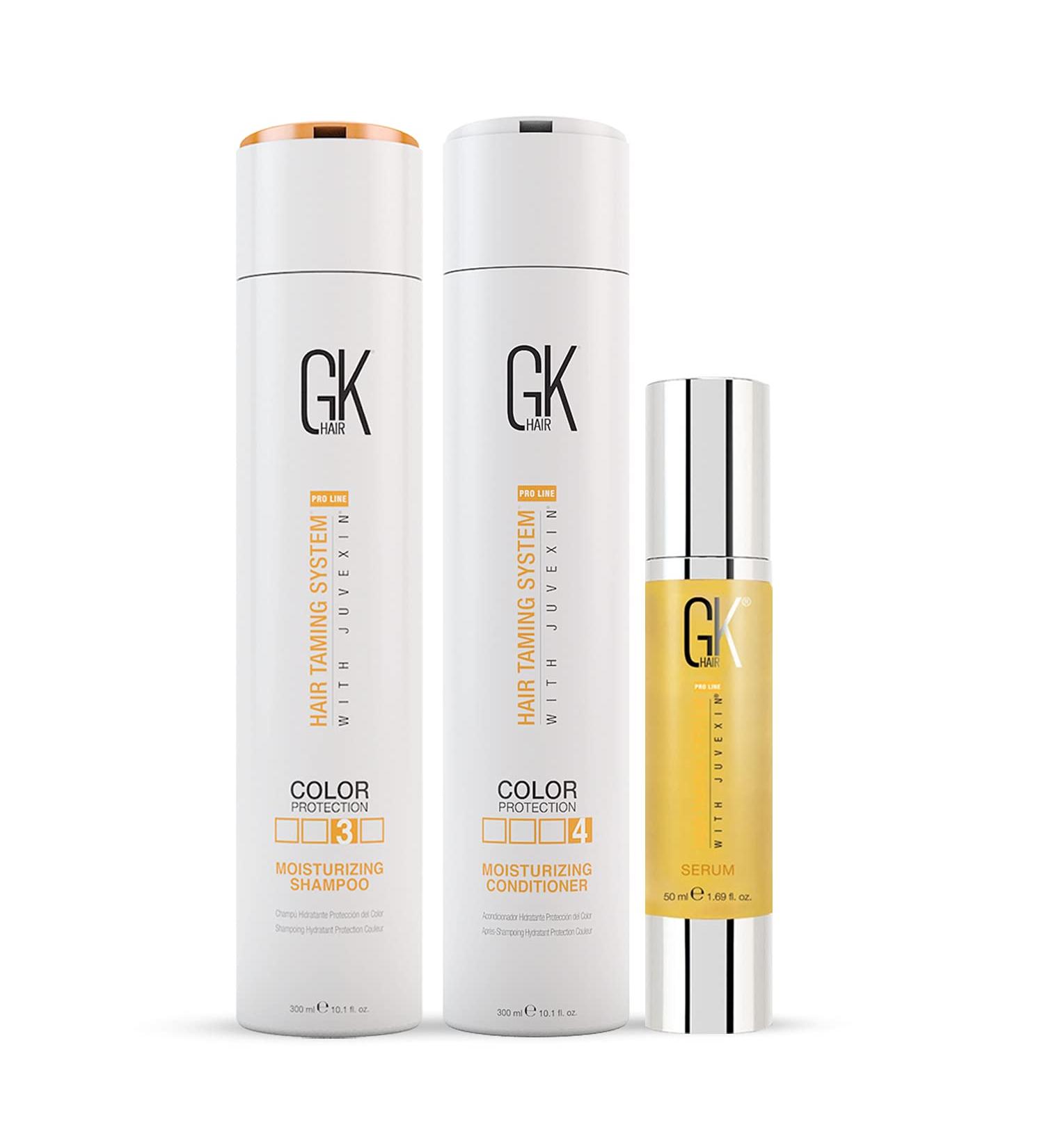 GK Hair Global Keratin Moisturizing Shampoo & Conditioner Set (10.1 oz) with Argan Oil Anti-Frizz Serum - Sulfate & Paraben Free for All Hair Types 300ml - Buy Online on GoSupps.com