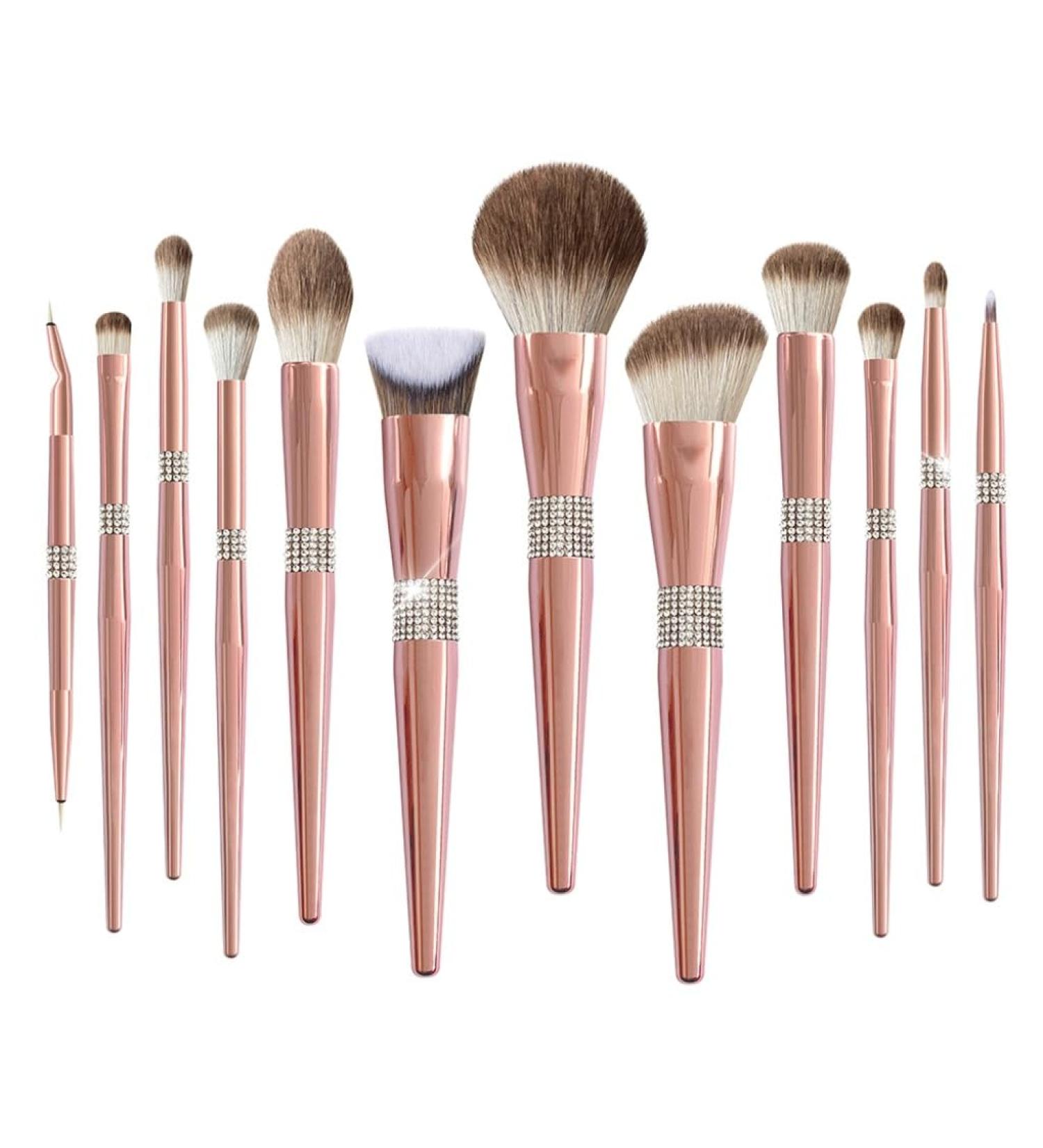 Rose Gold Snow Fox Makeup Brush Set | 12 Soft Eye Shadow Brushes | 20cm | Perfect for Flawless Makeup Application - Buy Online on GoSupps.com