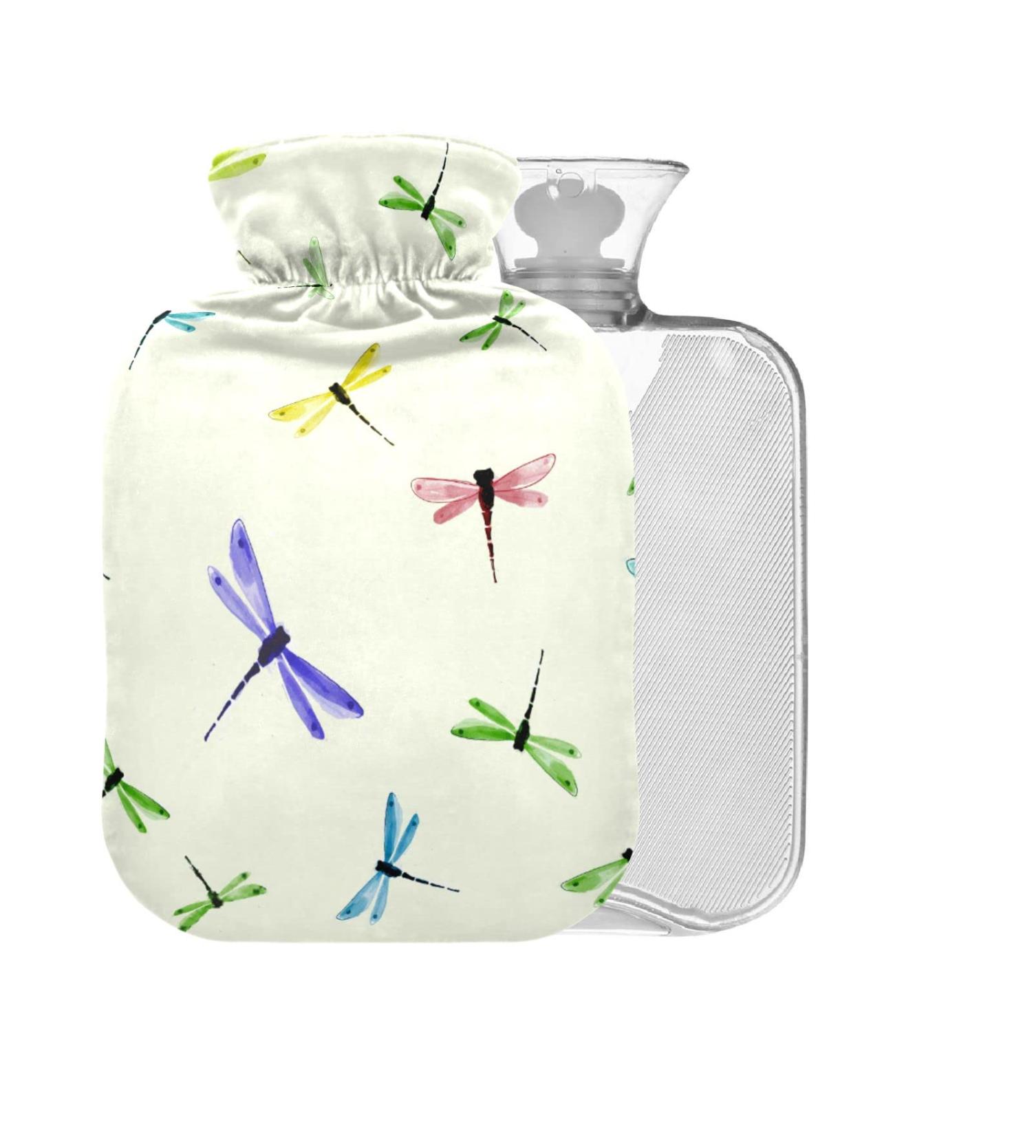 Colorful Dragonfly Hot Water Bottle - BPA-Free 2L for Pain Relief | Large Herbal Heat Bag for Headaches Neck & Shoulders - Buy Online on GoSupps.com