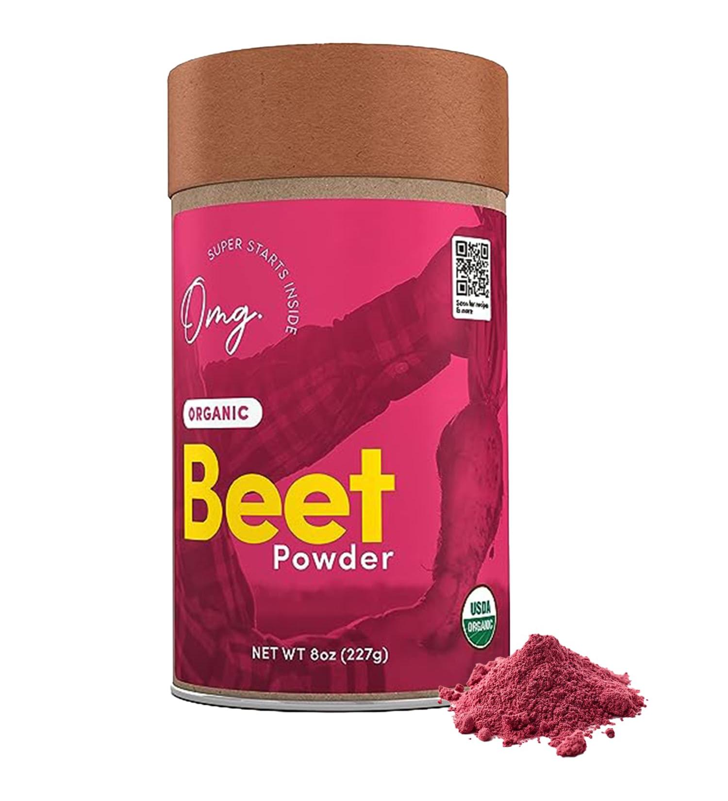 OMG Superfoods Organic Beet Root Powder - 8 Ounces Nitric Oxide Booster Known for Boosting Stamina & Increases Energy Resealable Pouch - Buy Online on GoSupps.com