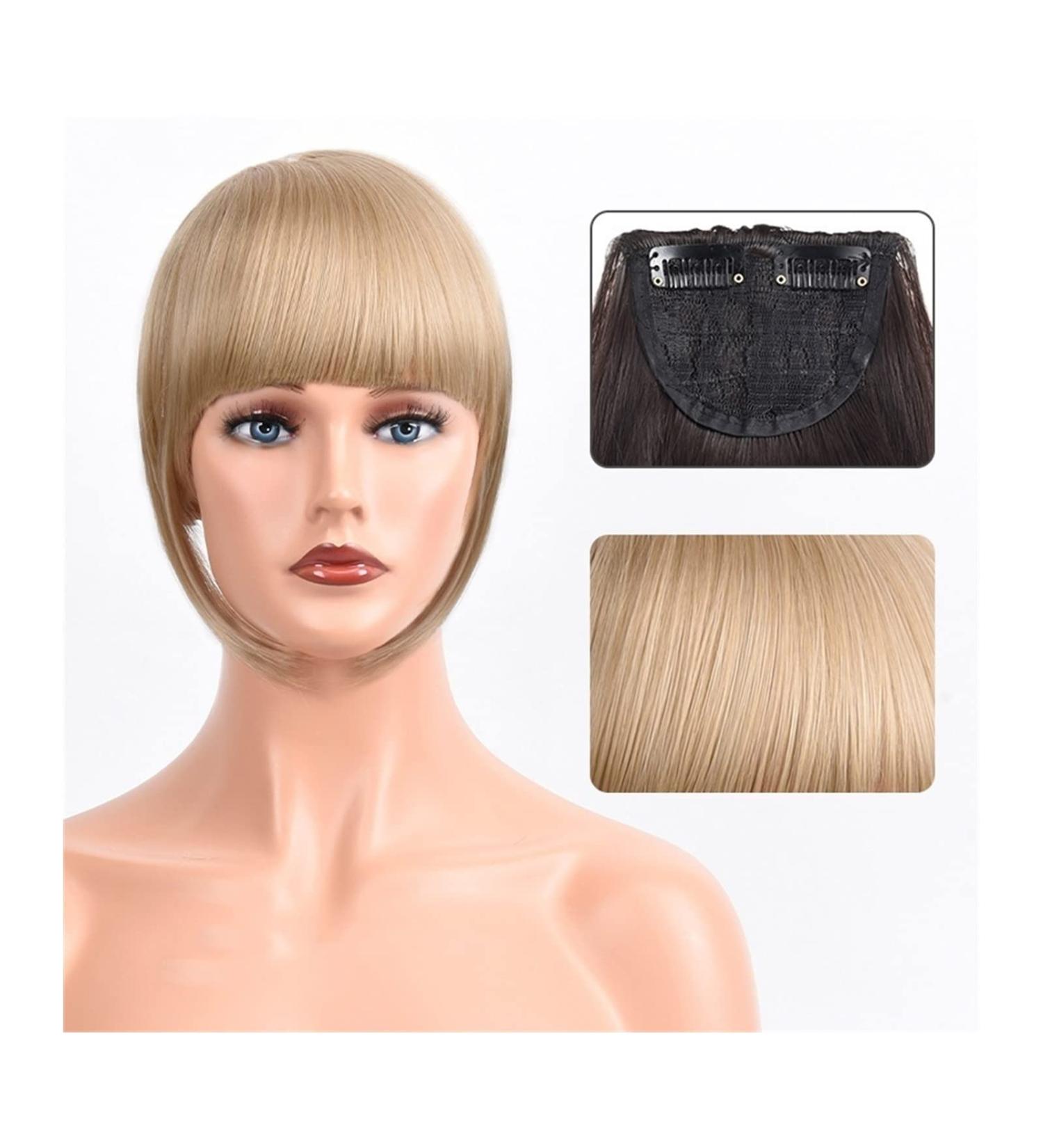Bangs Hair Clip Synthetic Heat Resista Fake Bangs French Bangs Hair Piece Clip in Thick Natural Full Bangs Straight Fringe with Temples for Women Girls Bangs Clip in Hair (Color : 123-08 Size : 15c 15cm 123-08 - Buy Online on GoSupps.com