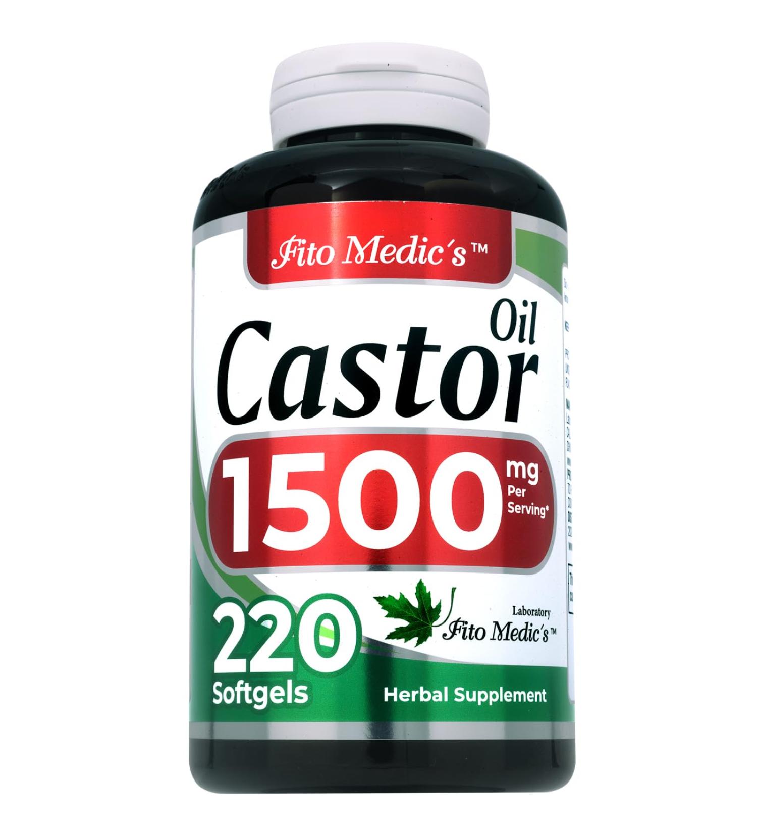 Buy Organic Castor Oil Pills - 220 Softgels 1500mg Ultra High Absorption | Premium Castor Oil Capsules & Supplements - Buy Online on GoSupps.com