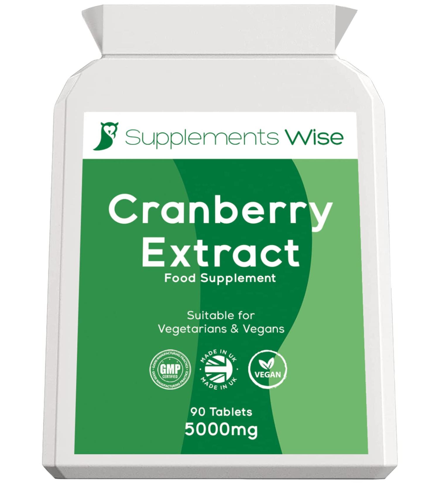 Cranberry Tablets 5000mg - UTI & Bladder Infection Treatment - 90 Pills for Cystitis Remedies - Kidney Cleanse - UTI Treatment for Women and Men - Buy Online on GoSupps.com