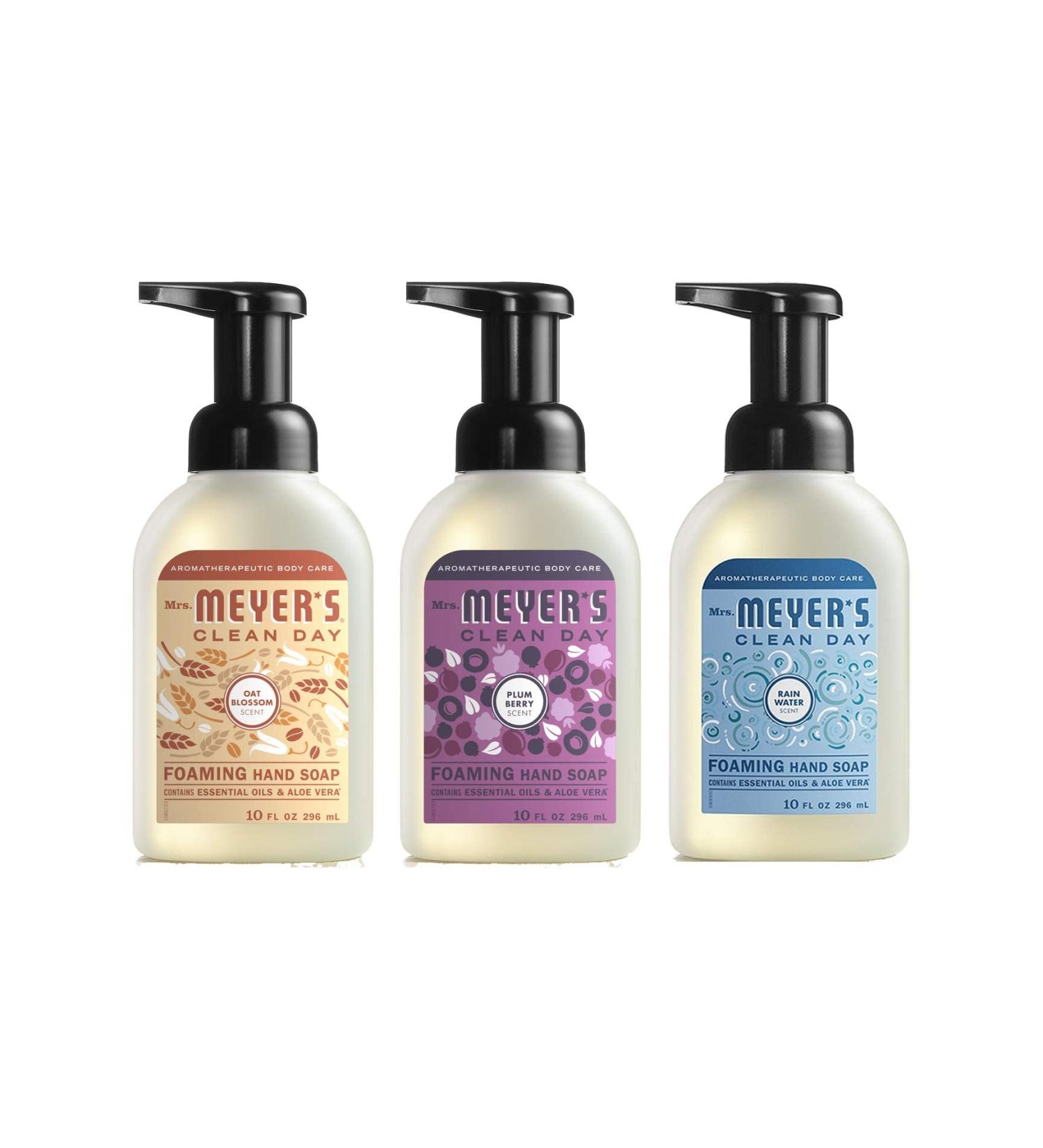 Mrs. Meyer's Clean Day Foaming Hand Soap Variety Pack - Oat Blossom, Plum Berry, Rainwater - 10.5oz, 3 Pack - Buy Online on GoSupps.com