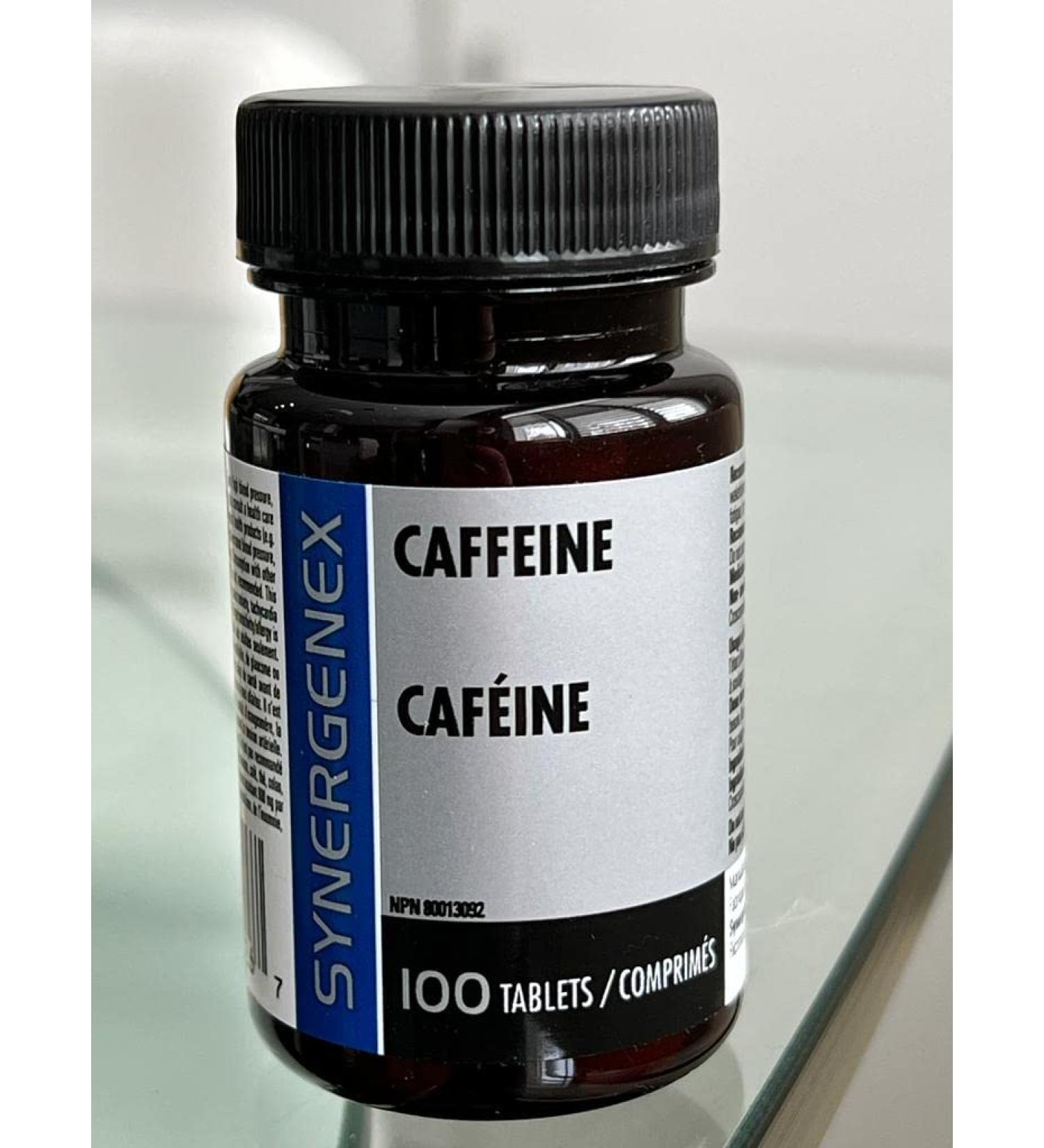 Synergenex Caffeine 200 milligrams 100 Tabs Promotes Alertness & Endurance Enhances Cognitive & Motor Performance Pharmaceutical Grade - Buy Online on GoSupps.com
