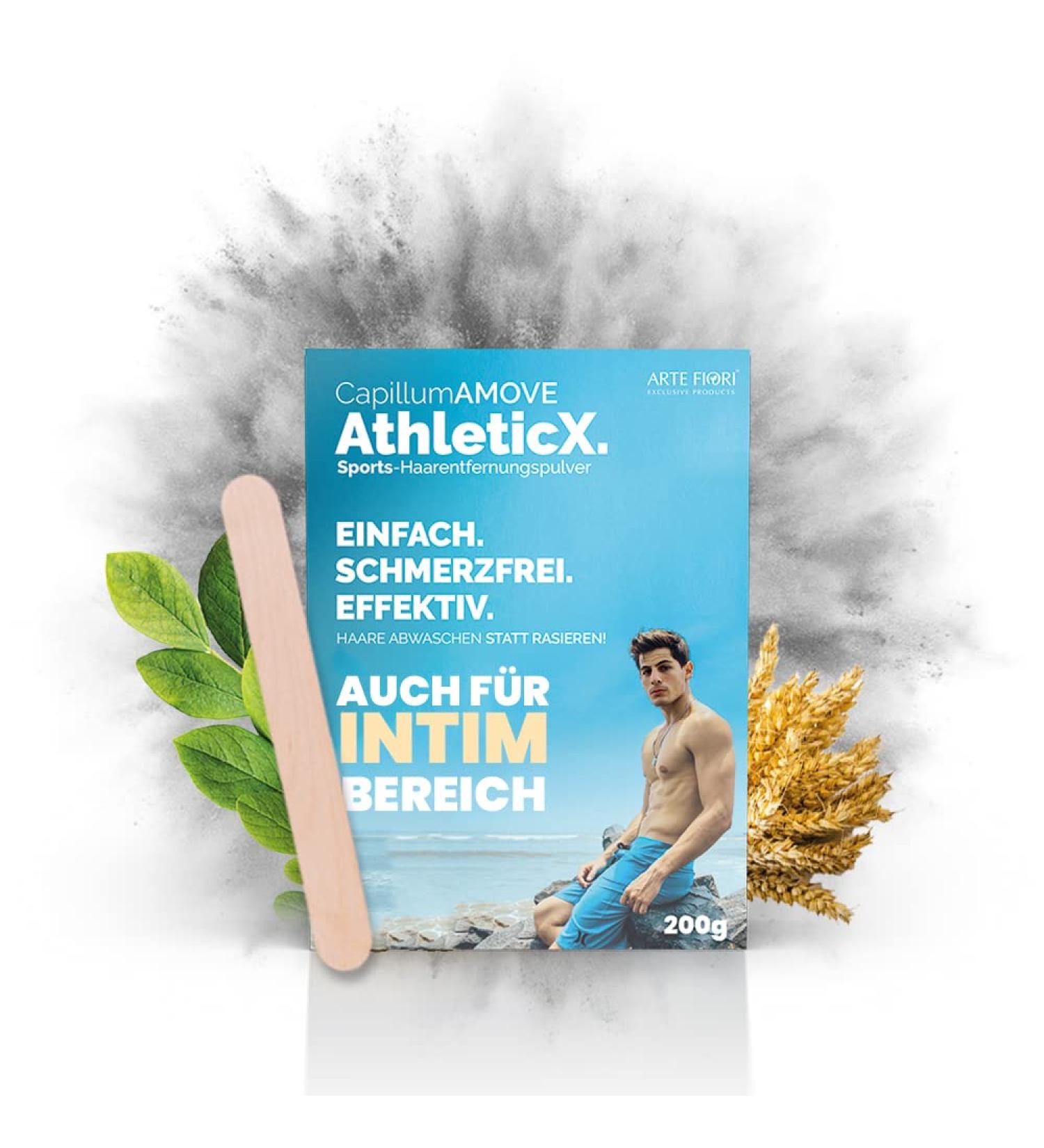 Capillum Amove AthleticX Premium Depilatory Cream for Men - Extra Gentle Pain-Free Hair Removal for Intimate Areas - 200g - Additive-Free & Neutral Smell - Buy Online on GoSupps.com