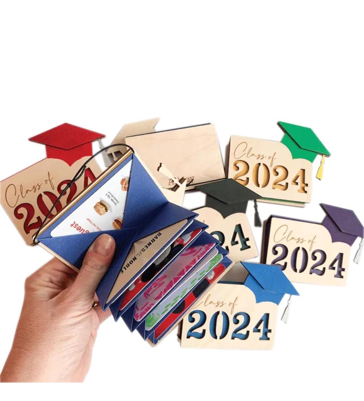 Gift Card Holder for Graduation Gift Card Book 2024 Wooden Graduation Card Box Multi Card Case Grad Card Organizer Case Customized Envelope Card Wallet for Graduates Gifts Souvenir Gift (Green) - Buy Online on GoSupps.com