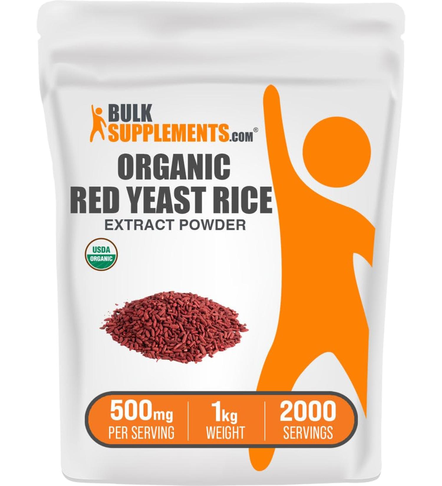 BulkSupplements.com Organic Red Yeast Rice Extract Powder - Organic Red Yeast Rice Extract Supplement for Heart Health Support - Vegan Friendly 500mg per Serving 1kg (2.2 lbs) (Pack of 1) 35.2 Ounce (Pack of 1) - Buy Online on GoSupps.com