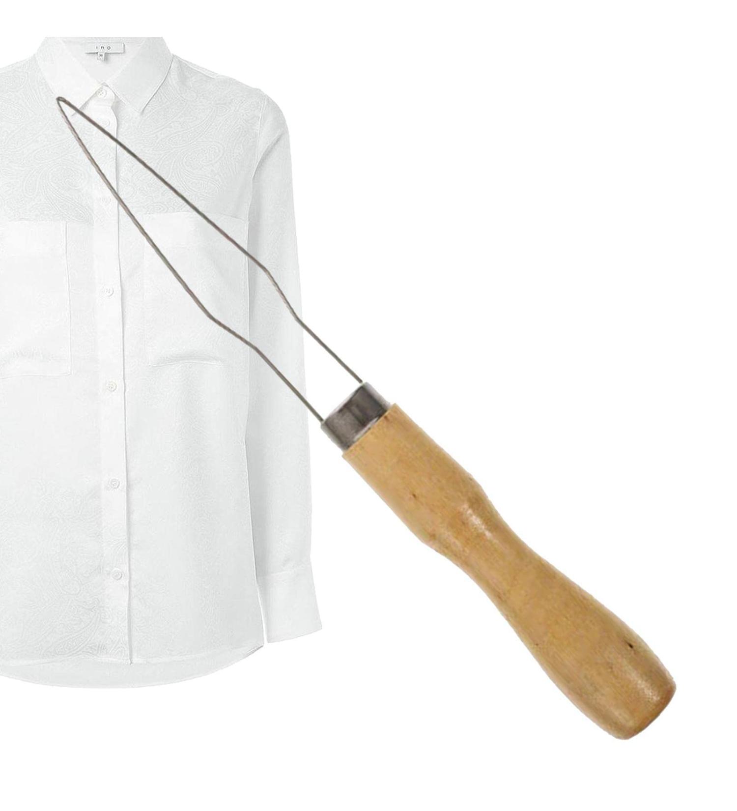 Nupaque Button Hook - Easy Grip Button Aid Tool for Seniors | Ideal Shirt Collar Helper & Practical Gift in Beige Wood - Buy Online on GoSupps.com