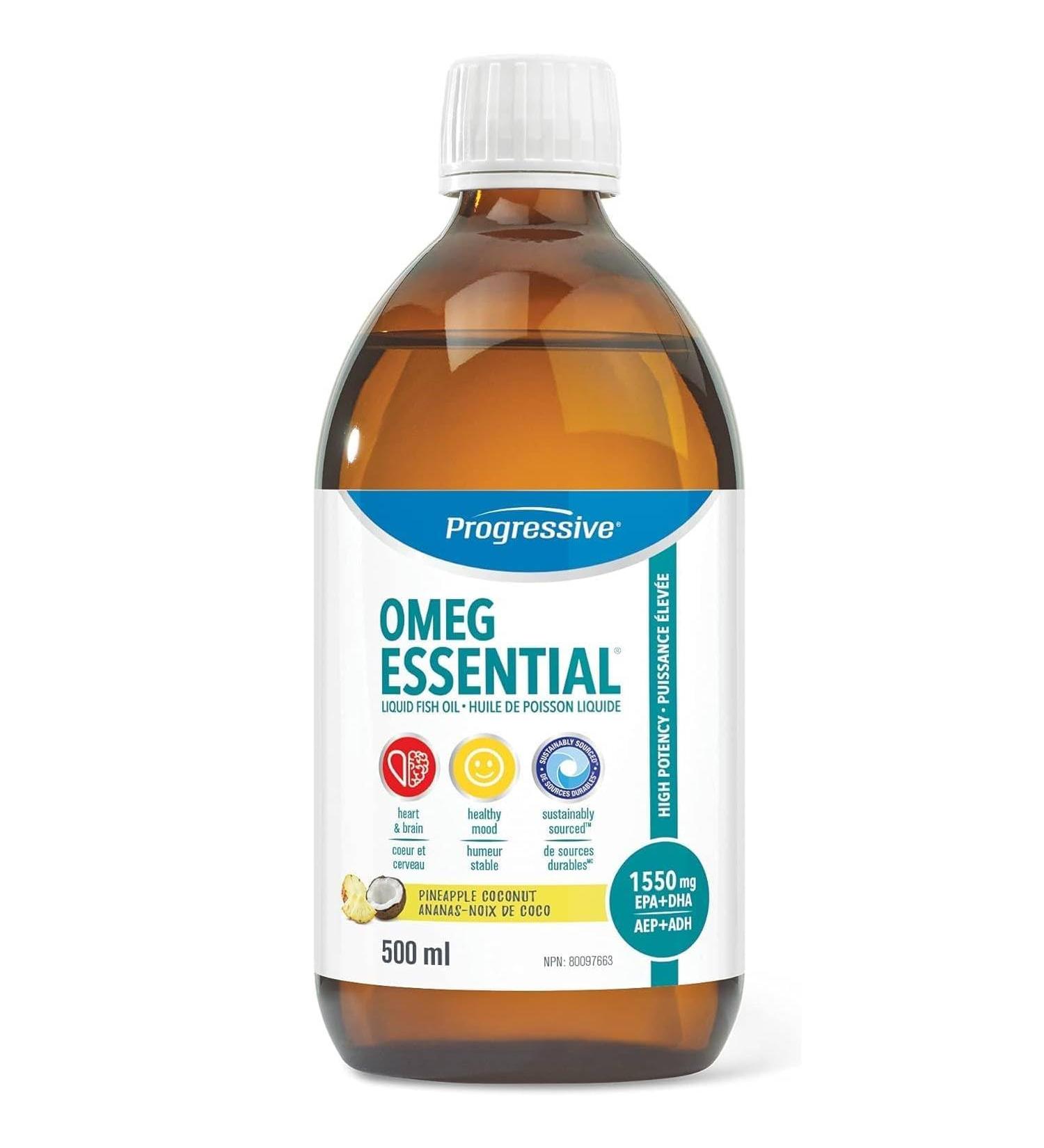 Progressive OmegEssential Liquid Fish Oil - Pineapple Coconut - Buy Online on GoSupps.com