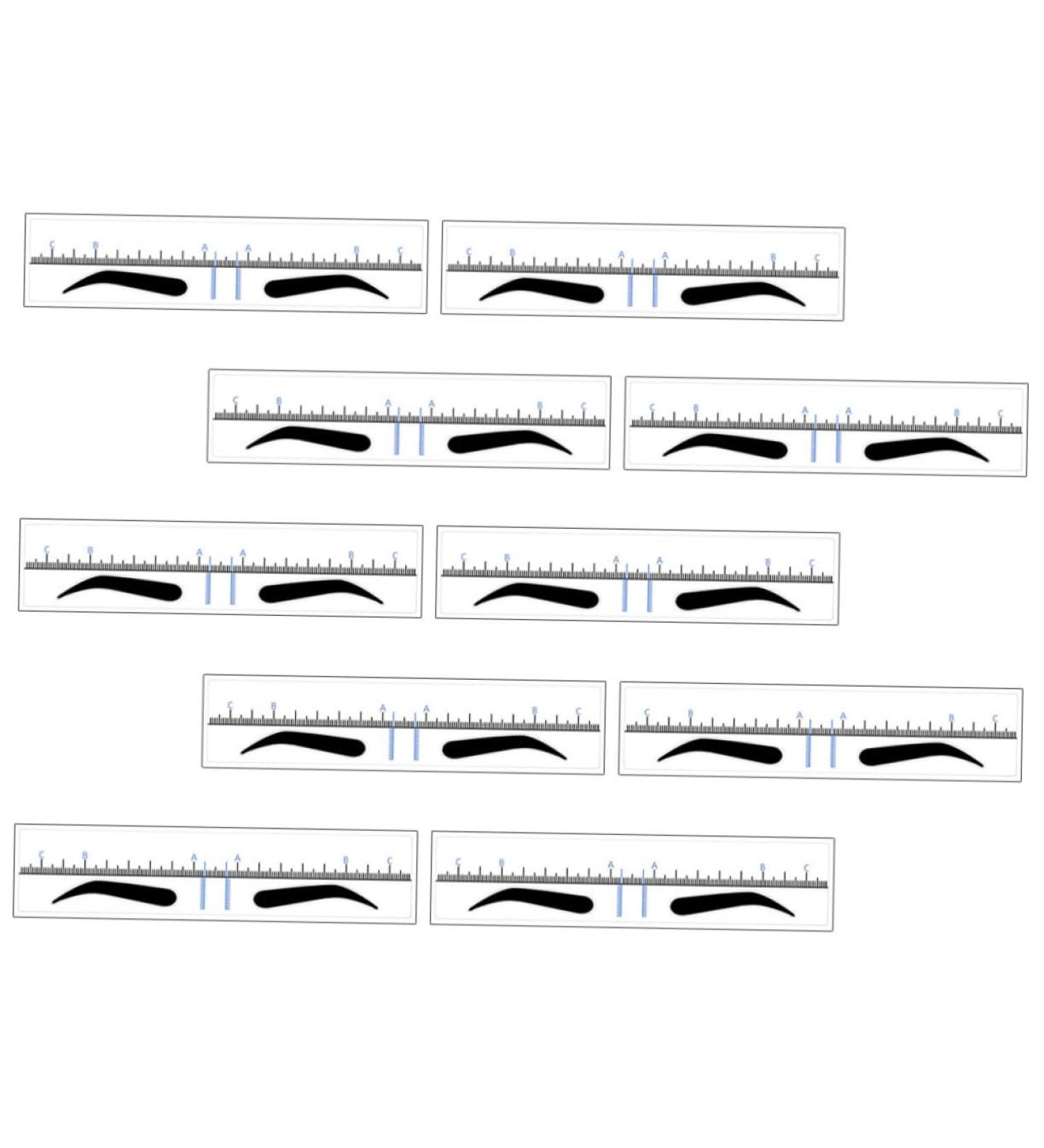 MAGICLULU 50pcs Women Stamp Template Rulers Sticker Ruler for Stencil Stencils Diy Eyebrow Tool Brow Shaping 18.00X3.80X0.10CM Blue - Buy Online on GoSupps.com