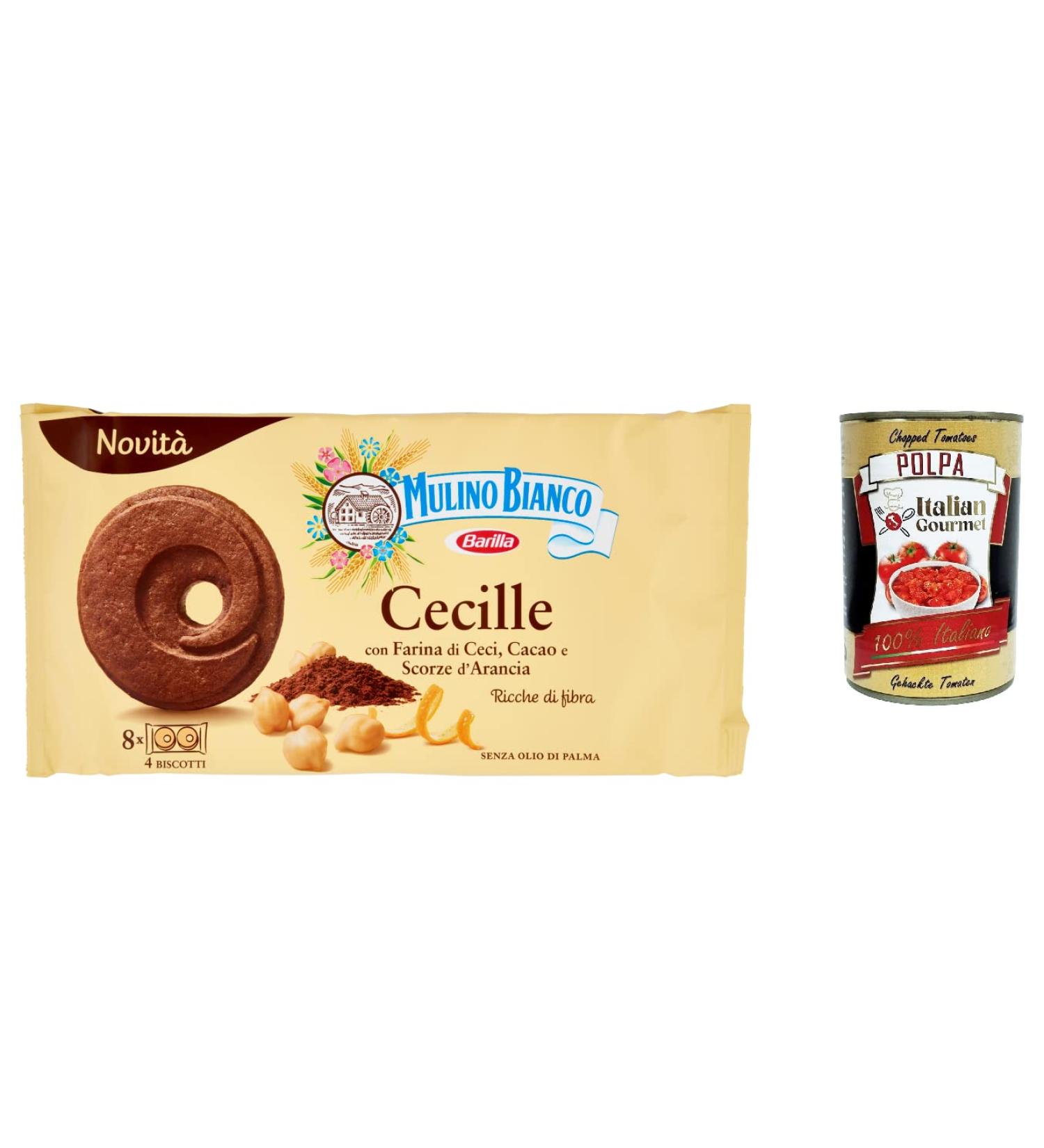  Italian Gourmet E.R. Mulino Bianco Cecille Chickpea Flour Cocoa and Orange Peel Biscuits 220 g + Italian Gourmet Polpa 400 g - Buy Online on GoSupps.com