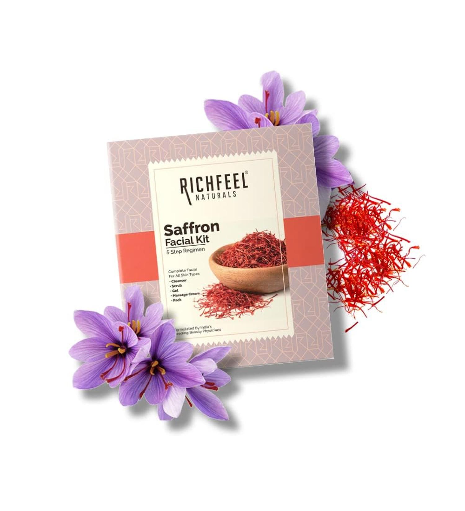 Richfeel Saffron Facial Kit for Radiant & Glowing Skin - Suitable for All Skin Types | 30 g - Buy Online on GoSupps.com
