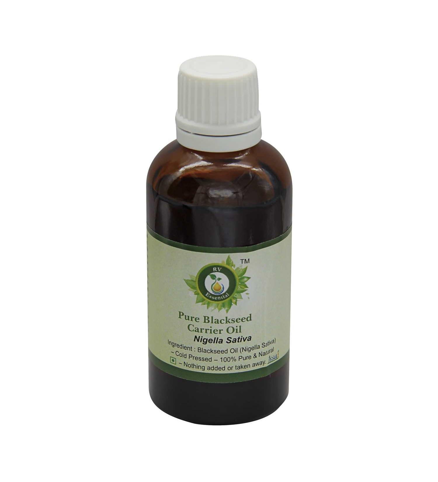 R V Essential Black Seed Oil | Nigella Sativa | Blackseed Oil | Cold Pressed | for Face, Skin Care, Hair Care, Scalp Massage, Body Massage | 100% Pure Natural | 10ml | 0.338oz