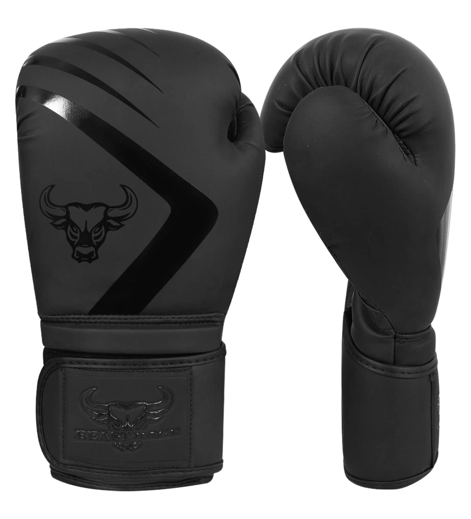Buy Beast Rage Boxing Gloves - Kickboxing & Training Gloves for Men & Women | 8oz to 16oz - Matte Black Muay Thai Gear - Buy Online on GoSupps.com
