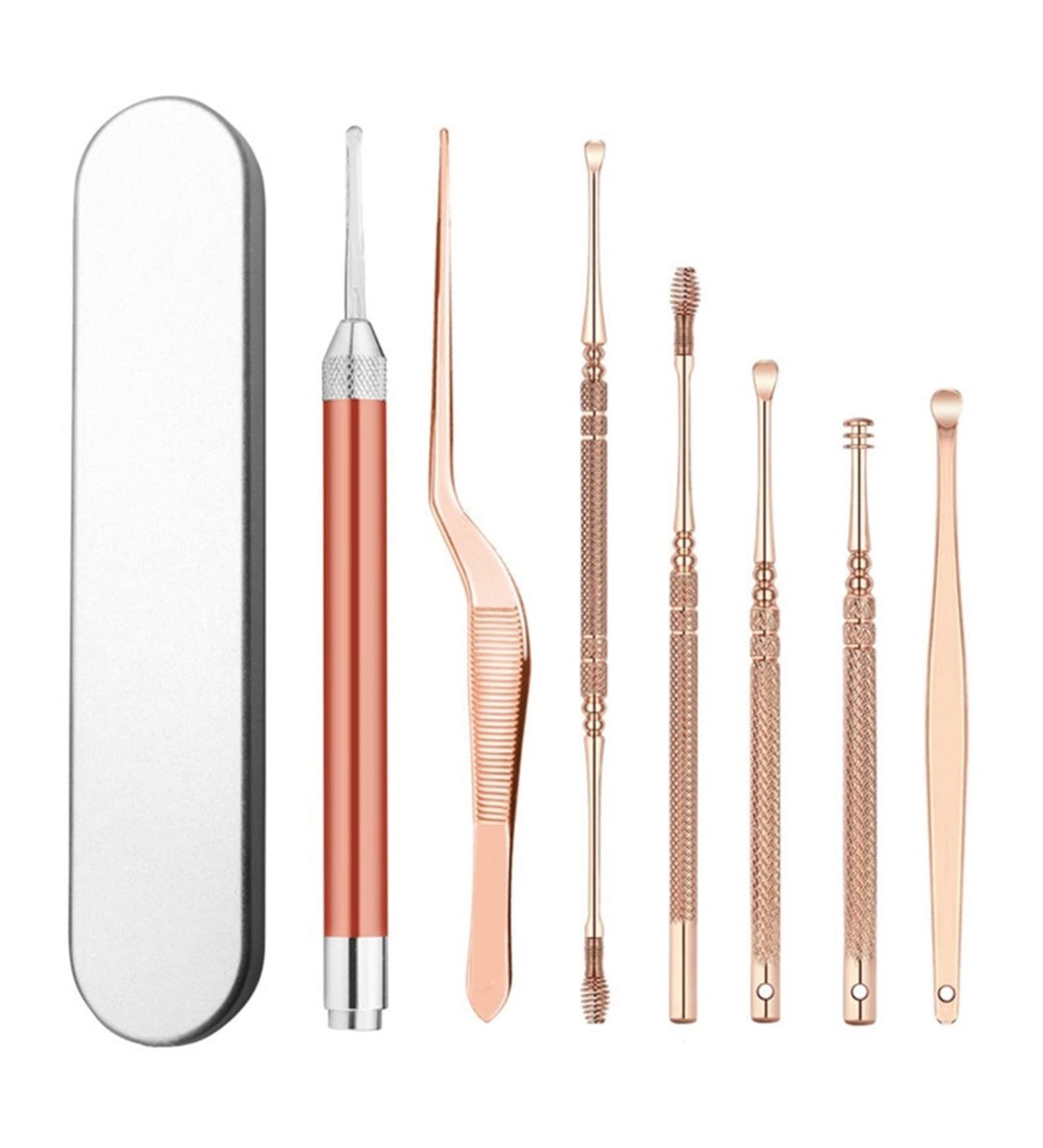 MACIMO Stainless Steel LED Ear Wax Remover - Gentle Earpick Curette for Ear Cleaning - Gold Ear Cleaner Spoon Tool - Buy Online on GoSupps.com