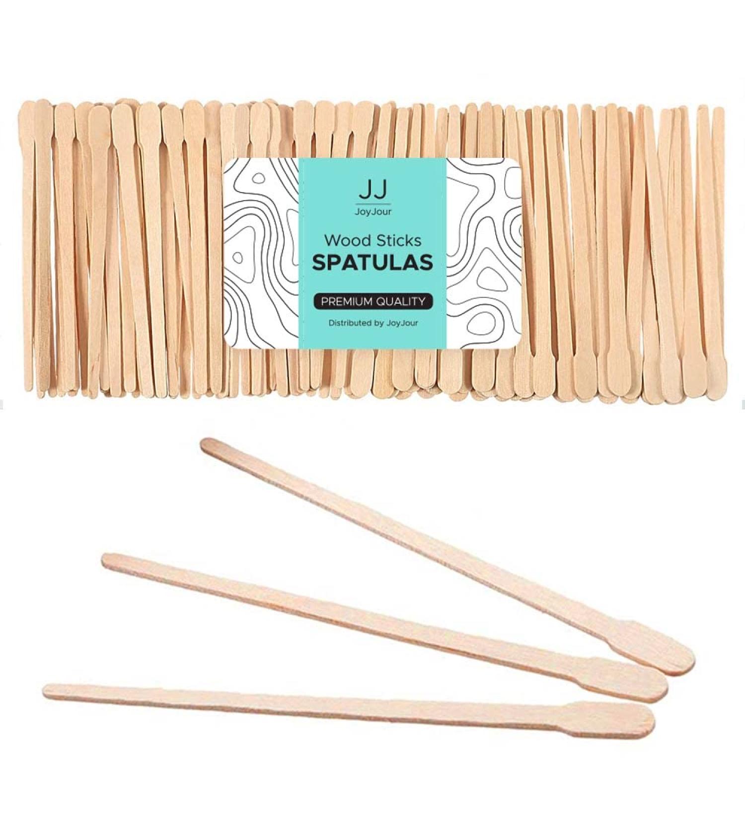 JoyJour Brow Wax Sticks Small Wax Spatulas Applicator Wood Craft Sticks for Hair Removal Eyebrow Lip, Nose Wax Applicator Sticks (100 Count)