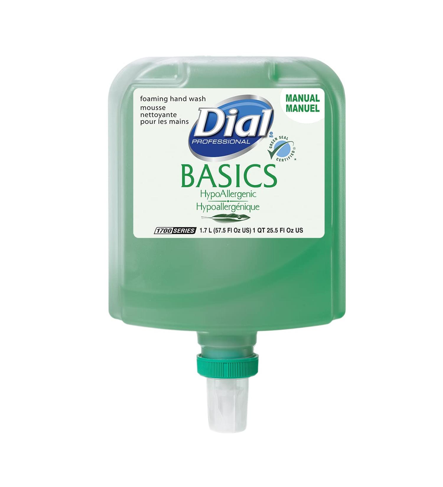 Dial Basics with Vitamin E Hypoallergenic Foaming Hand Wash 1700 Universal Manual 1.7L Dispenser Refill (Pack of 3) - Buy Online on GoSupps.com