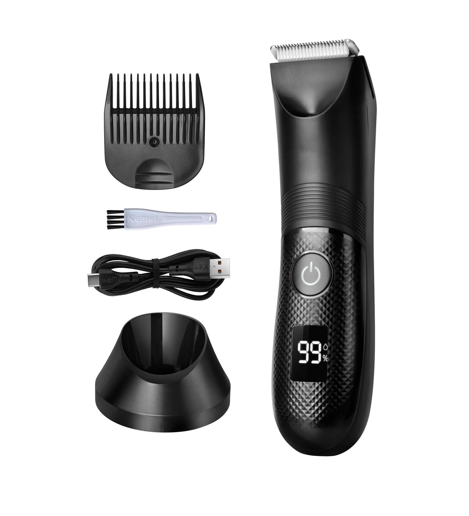 Professional Waterproof Hair Clippers for Men | Rechargeable Electric Hair Trimmer with LCD Display - Buy Online on GoSupps.com