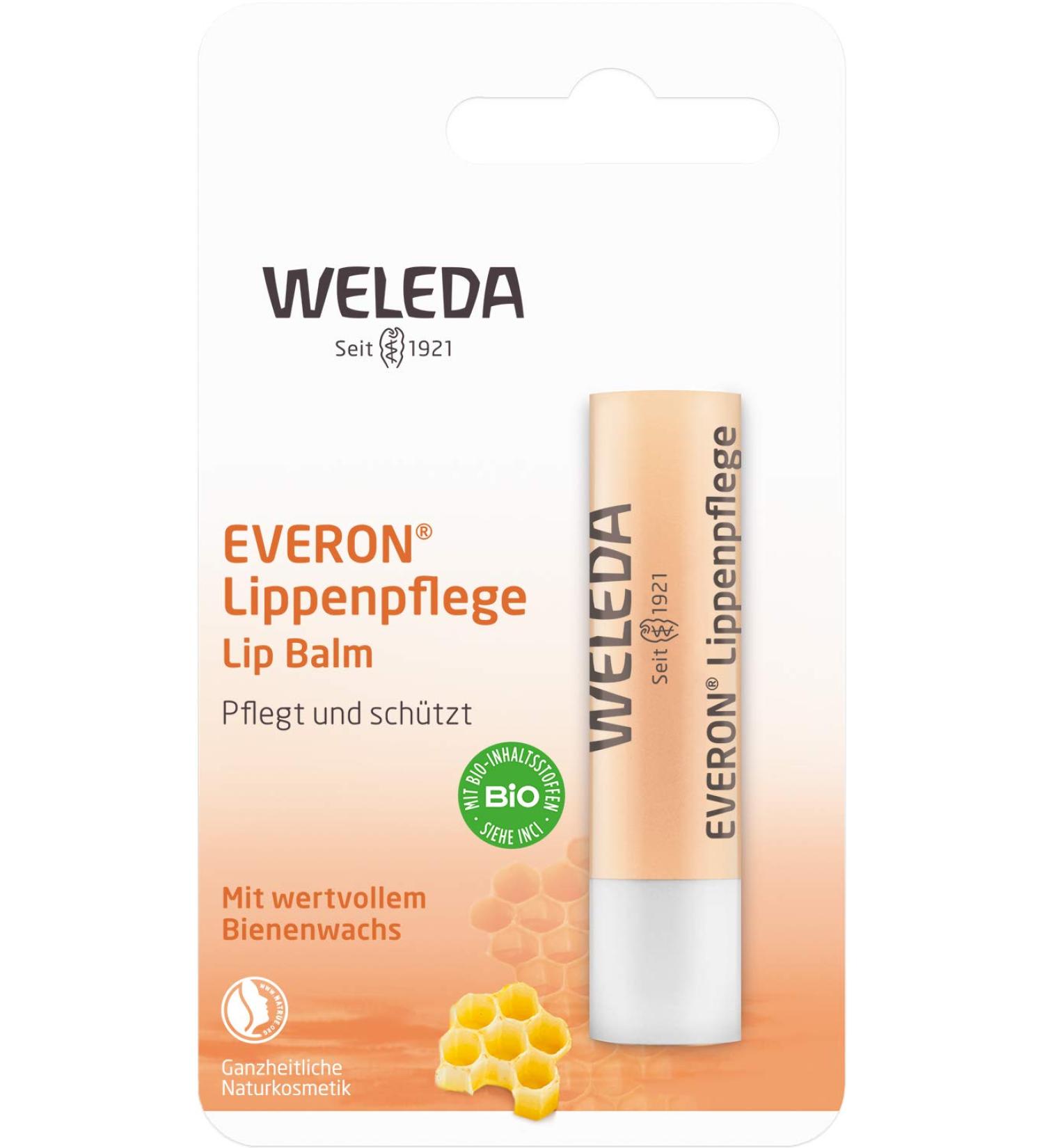 WELEDA BIO EVERON Lip Care - Natural Lipstick with Shea Butter & Rose Wax for Dry Lips | Sun Protection | 4.8 g - Buy Online on GoSupps.com