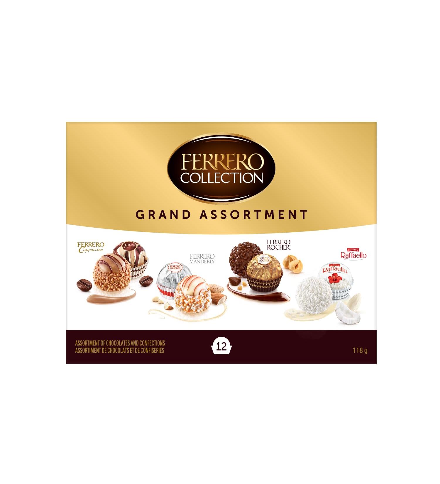 FERRERO COLLECTION GRAND ASSORTMENT Fine Assorted Chocolates and Confections Gift Box 12 Confections 129 g 12 pieces - Buy Online on GoSupps.com