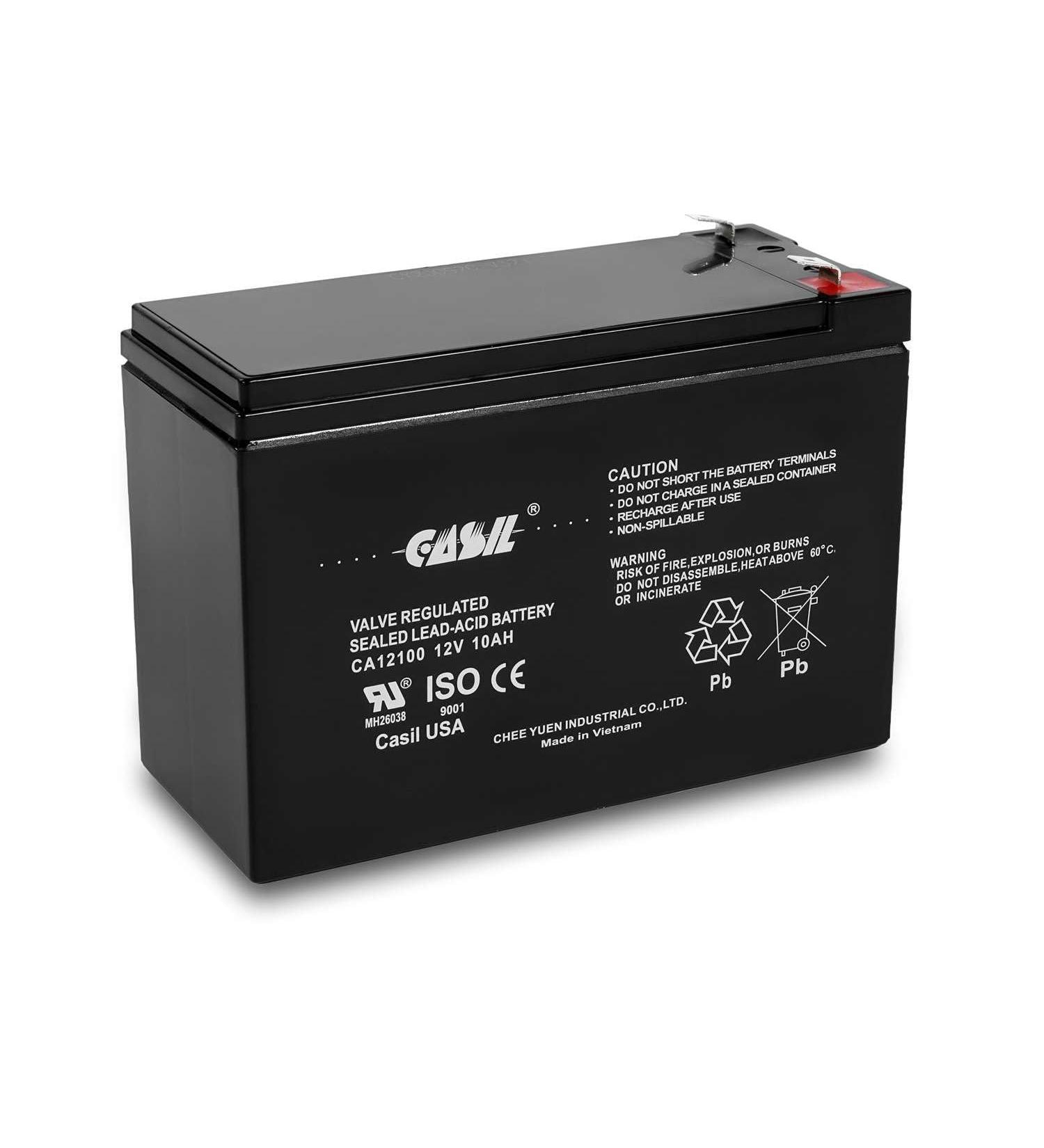 Casil 12V 10Ah Sealed Lead Acid Rechargeable Battery - SLA AGM with F2 Terminals for International Shipping - Buy Online on GoSupps.com