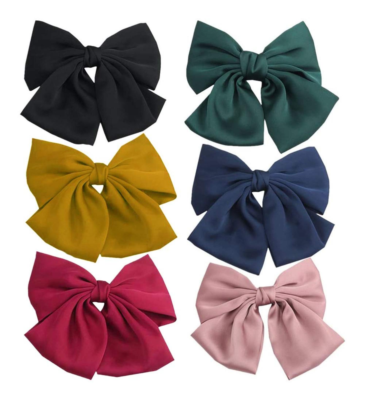 JPYH 6-Piece Girls Hair Clips Set | Big Bow Hair Clips & Ribbon Hairpins for Women | Cute Headwear for Teens & Adults - Buy Online on GoSupps.com