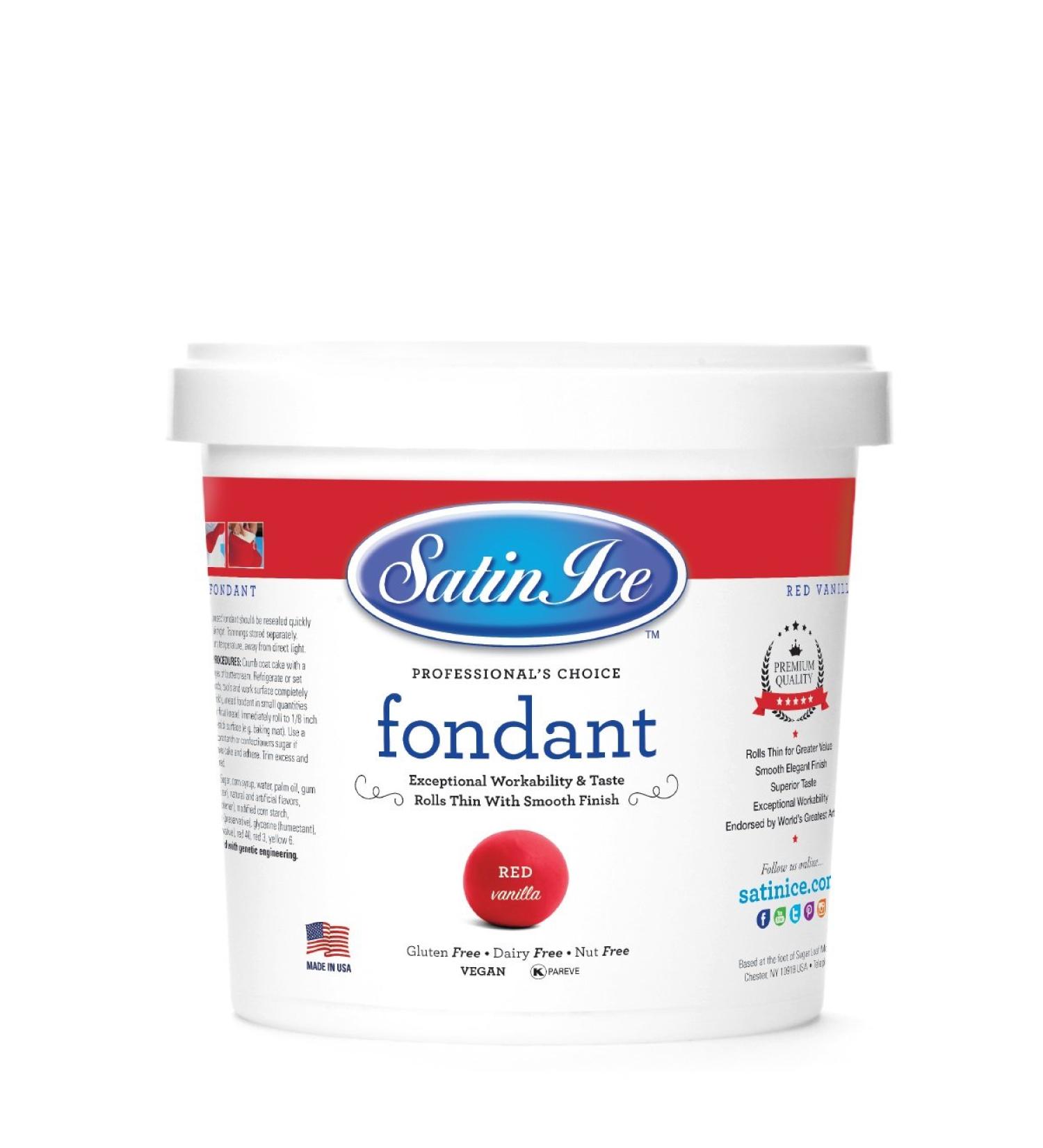 Satin Ice Red Fondant Vanilla 1 Kilogram Red 1 Kilogram