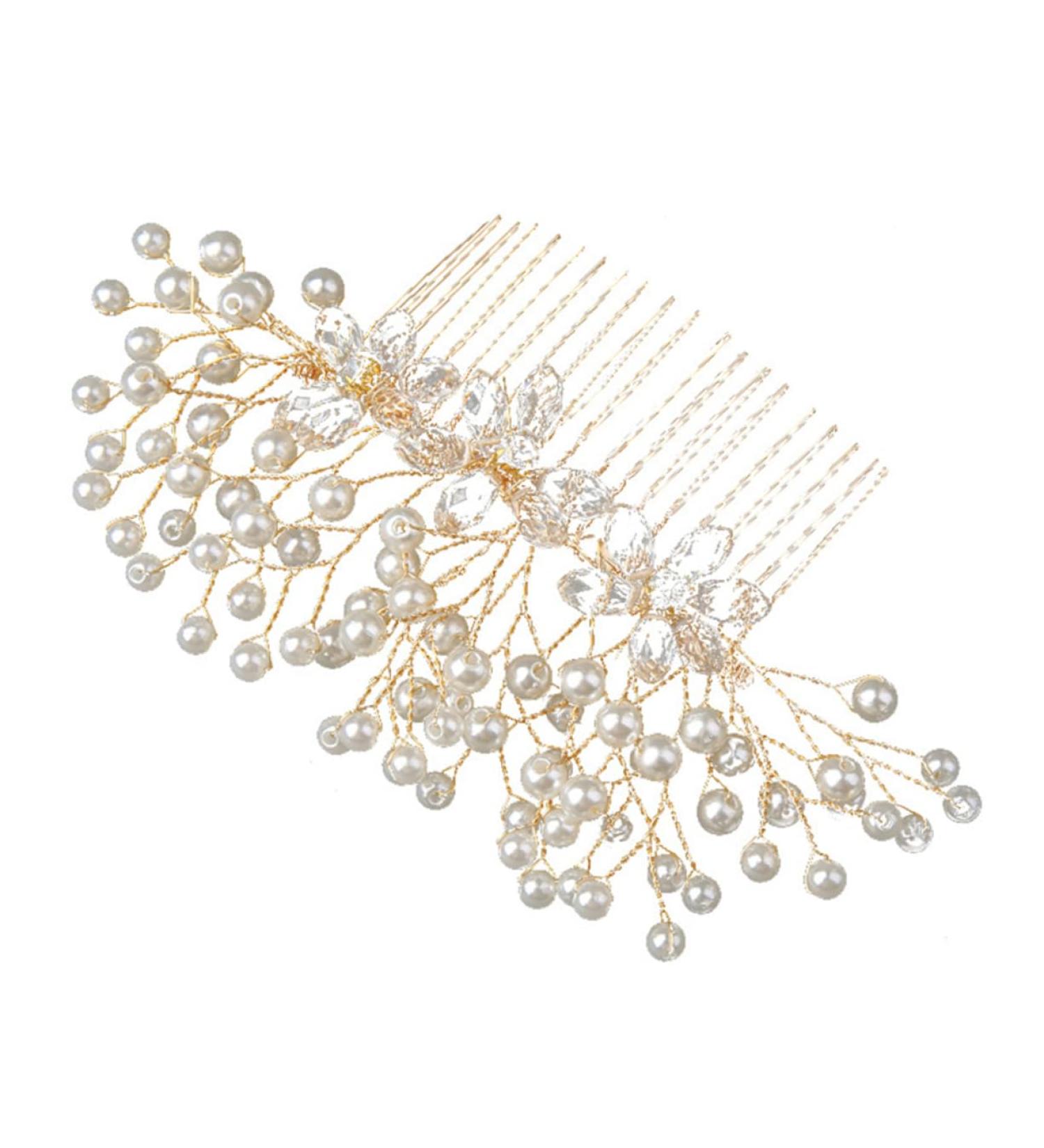 Didiseaon Crystal Hair Comb Wedding Hairpin Rhinestone Headpiece Bridal Hair Accessory Bridal Hair Clip Crystal Headpiece Hair Clips Pearl Hair Comb Bride Metal Hair Accessories - Buy Online on GoSupps.com