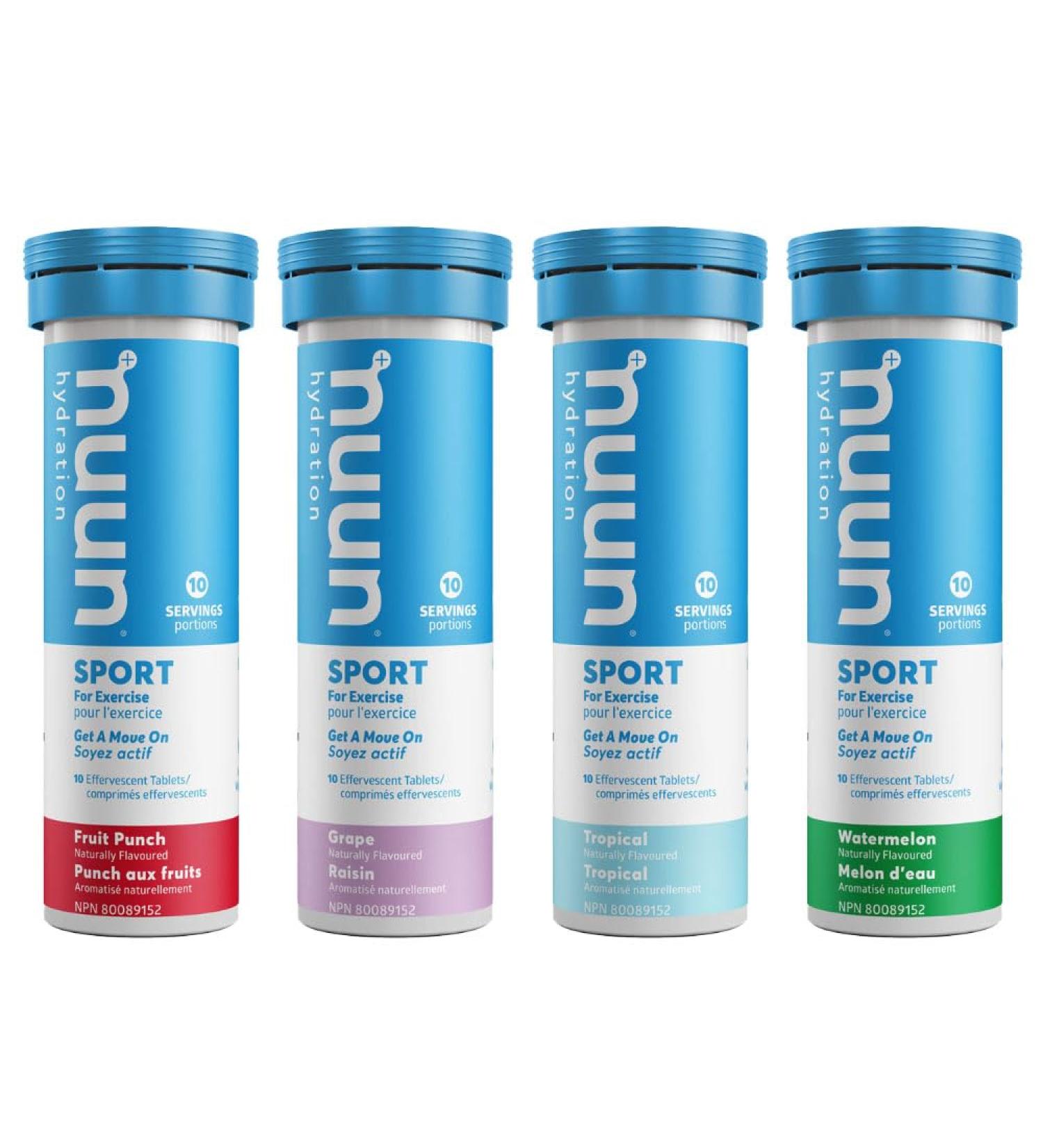 Nuun Sport: Electrolyte Drink Tablets Box of 4 Tubes (40 servings) Summer Mixed Pack Electrolyte Hydration Supplement - Buy Online on GoSupps.com