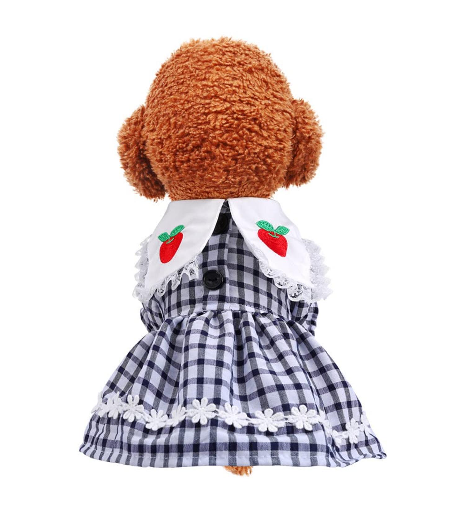 Stylish LtuzPet Plaid Dog & Cat Tutu Dress with Bow Knot - Perfect for Parties - Blue L - Buy Online on GoSupps.com