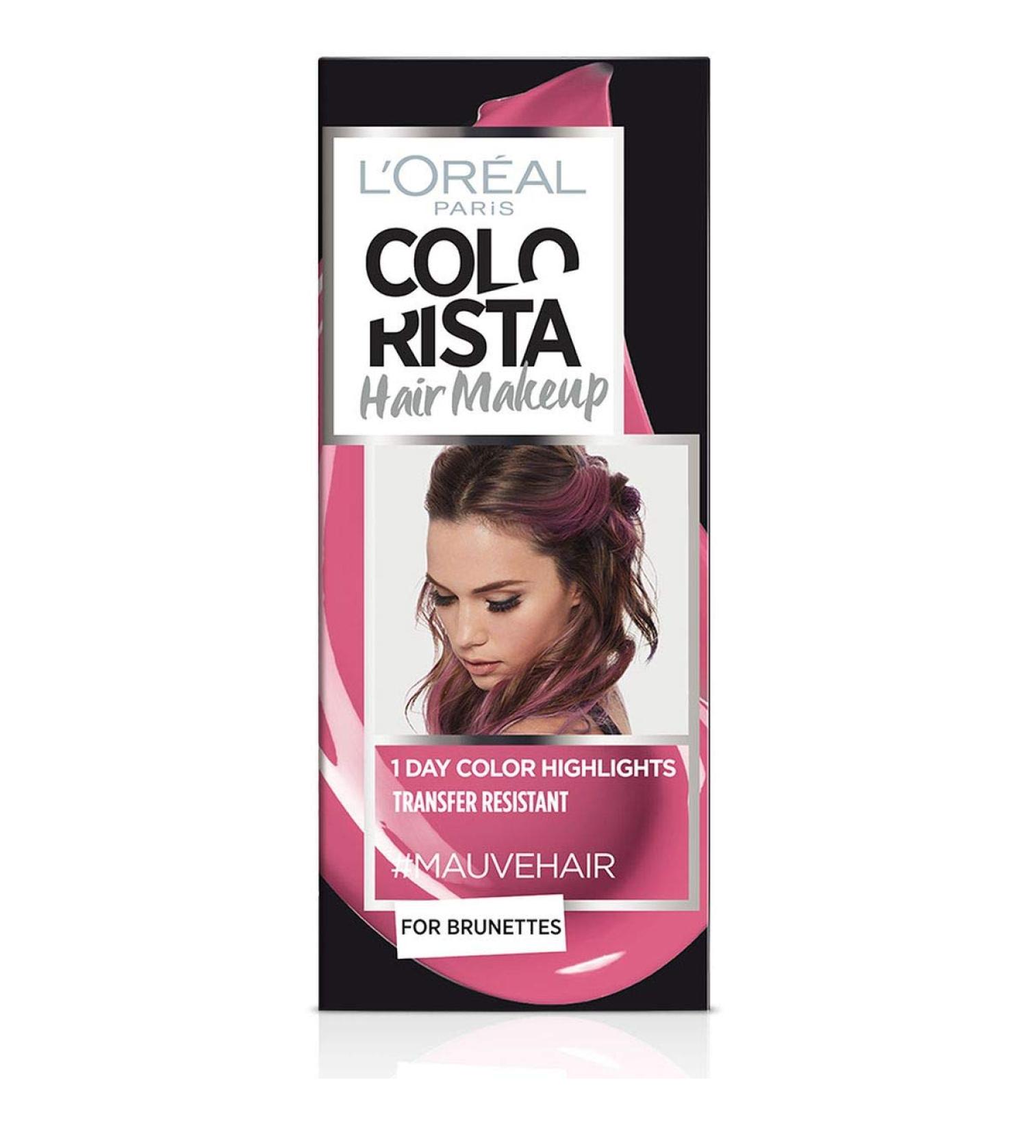  L'Oreal Paris L'Or al Paris Colorista Hair Makeup 1-Day Temporary Hair Color for Highlights and Ends Dye for Brown Hair Mauve Rose Highlights 30 ml - Buy Online on GoSupps.com