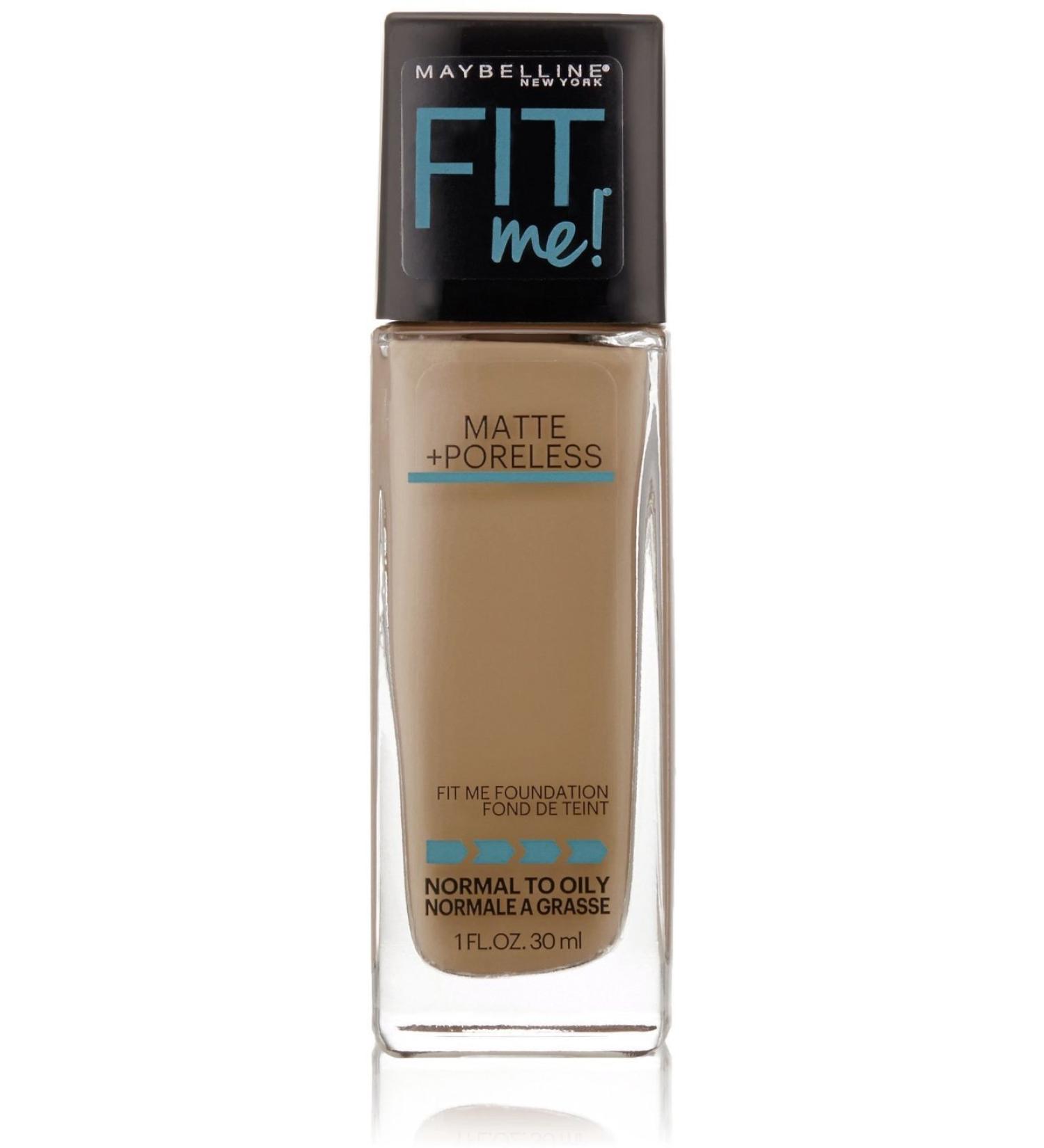 Maybelline New York Fit Me! Matte + Poreless Foundation Warm Nude 128 1 oz (Pack of 2)