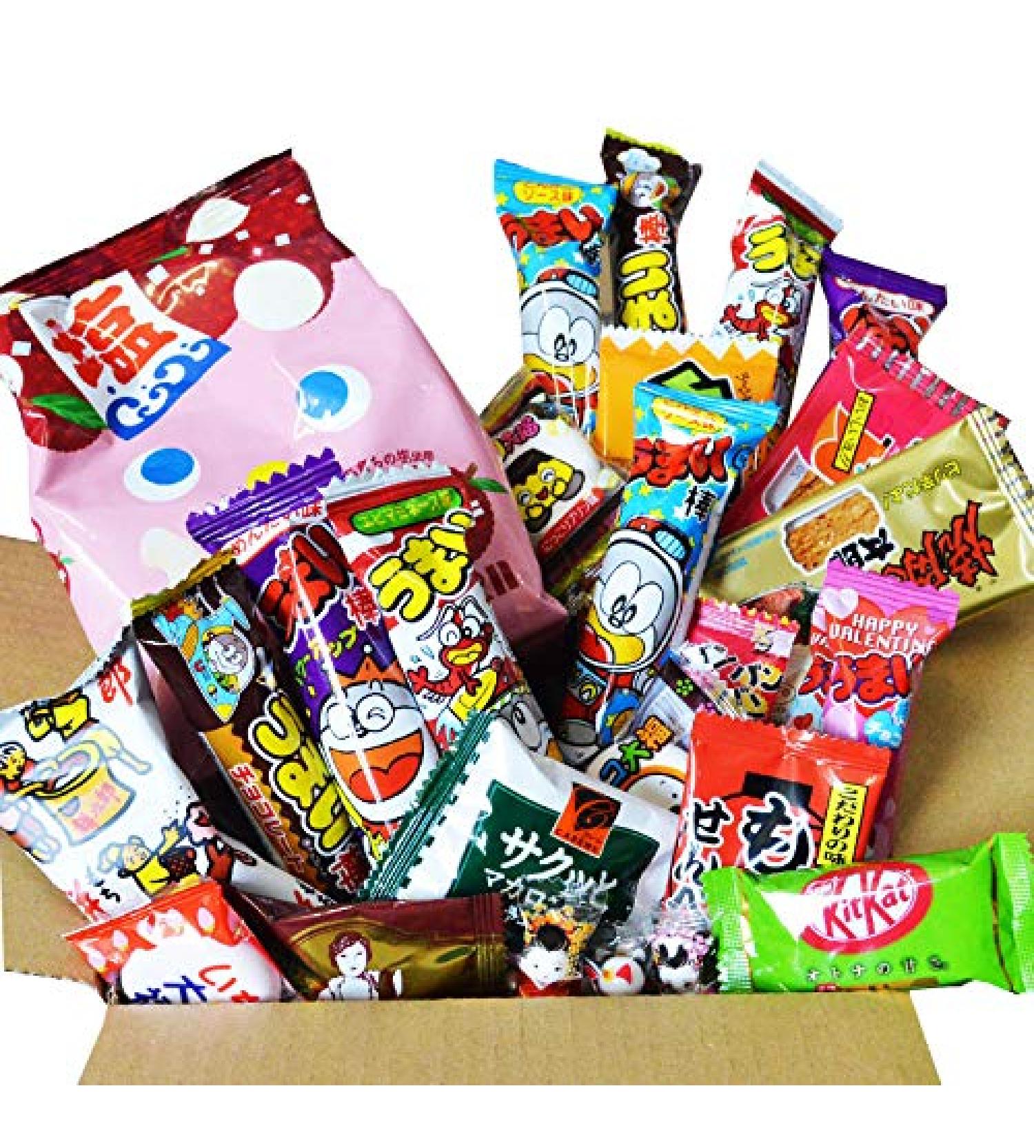 Caramel Corn Japanese Dagashi Snack & Kit Kat Chocolate Box 30 pcs Set Gift Present with AKIBA KING sticker - Buy Online on GoSupps.com
