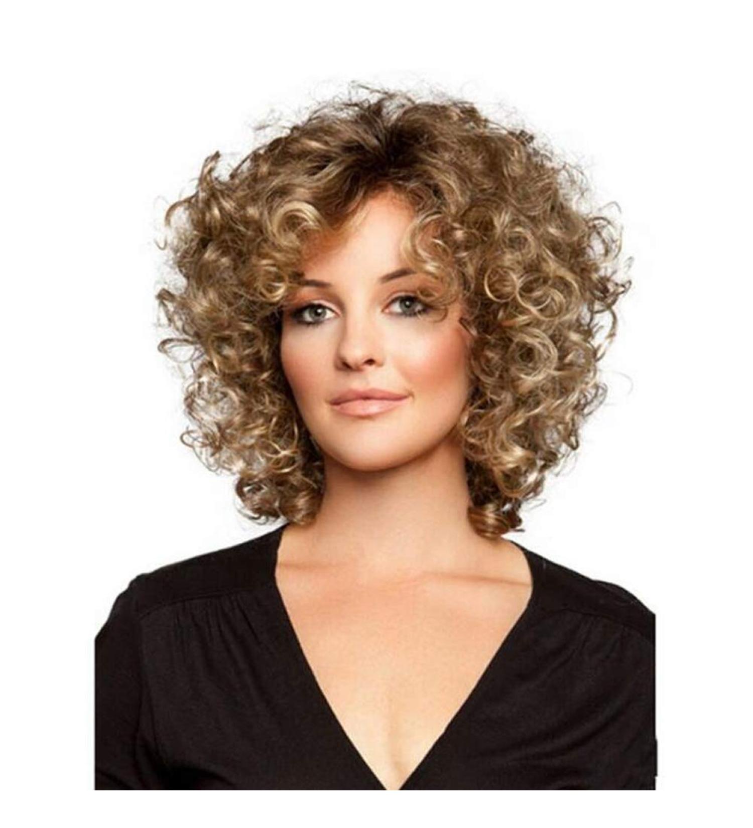Age Women Office Lady Short Wig - Delicate Layered Cut Fluffy Wavy Gradient Hair - Ideal for Middle-Aged Women - Buy Online on GoSupps.com