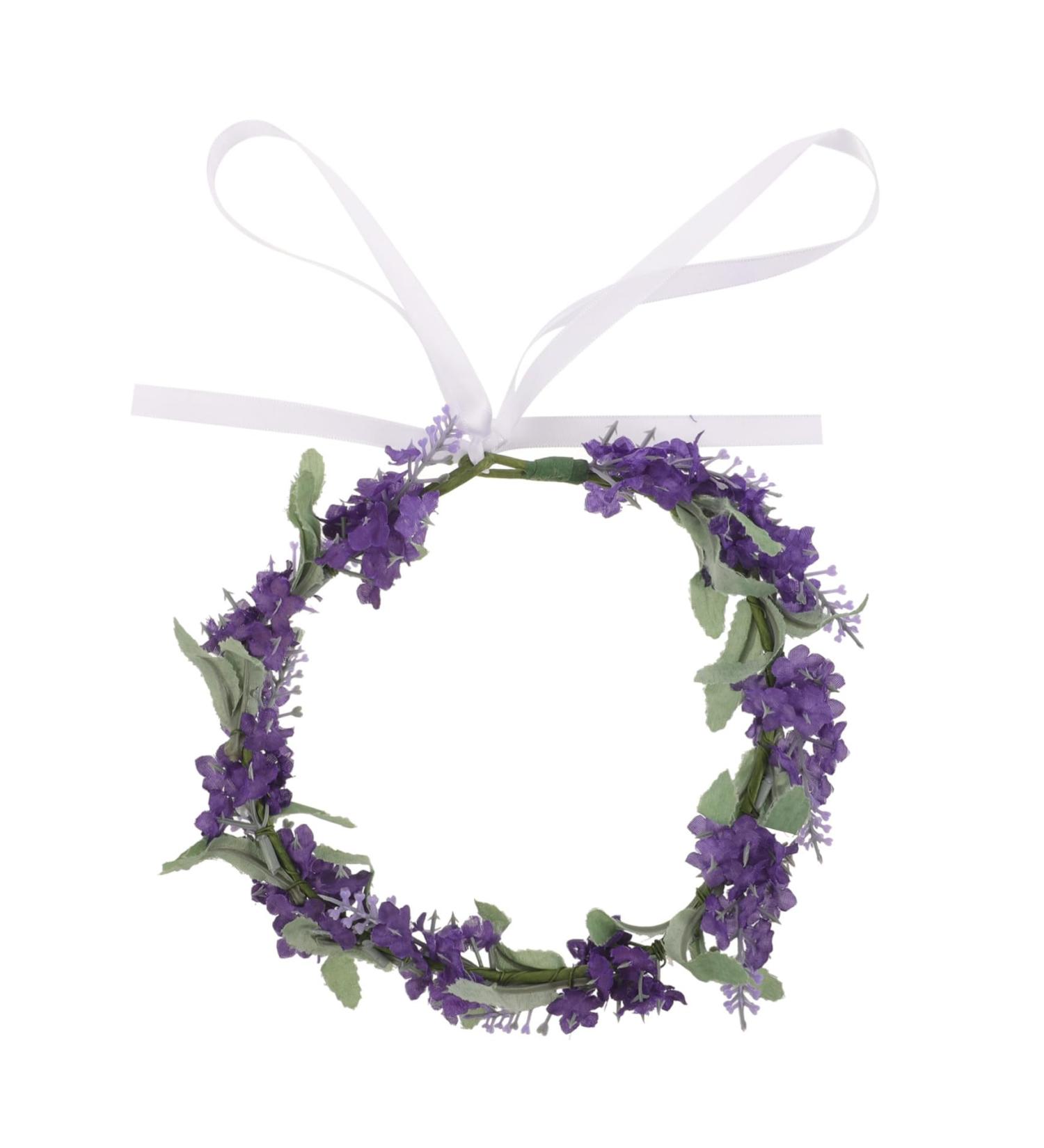 MUSISALY Floral Crown Flower Girl Tiara Flower Crowns for Flower Crown Green Bridal Hair Accessories Fairy Headband Hair Coils Fiesta Headbands Purple Garland Flowers Bohemia Bride - Buy Online on GoSupps.com