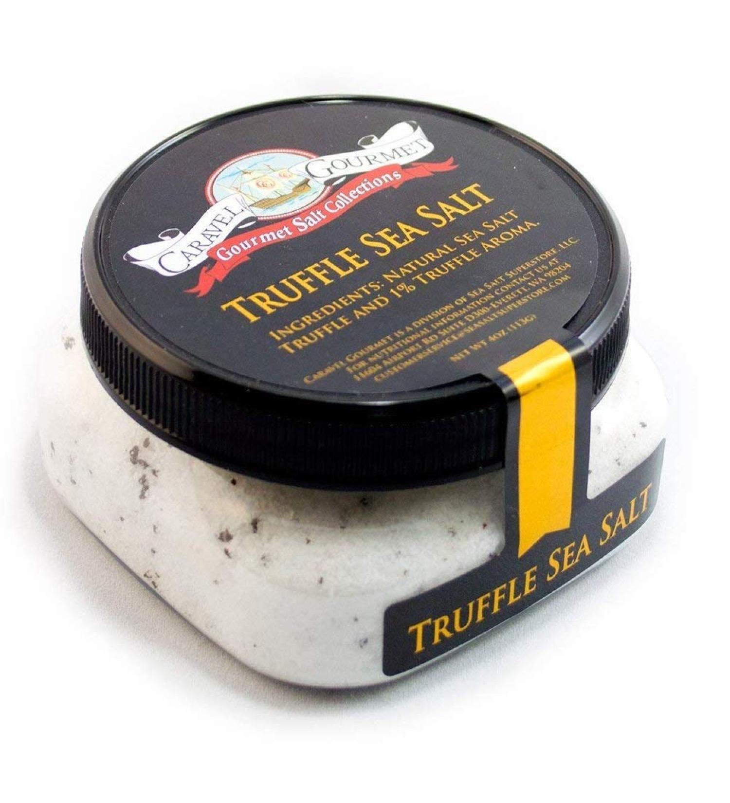 Caravel Gourmet Black Truffle Salt - Gluten-Free Truffle Seasoning 4oz Jar - Non-GMO Gourmet Salt with Natural Sea Salt and Truffle Oil - Buy Online on GoSupps.com