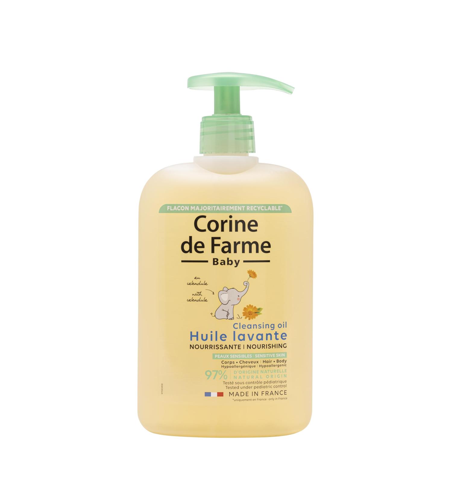 Corine de Farme Huile Lavante Nourrissante 500ml pour B b Extrait de Calendula Hypoallerg nique Nettoyage Doux pour Peau S che Tr s S che Convient aux Cheveux 97% Ingr dients Naturels 500 ml (Lot de 1)
