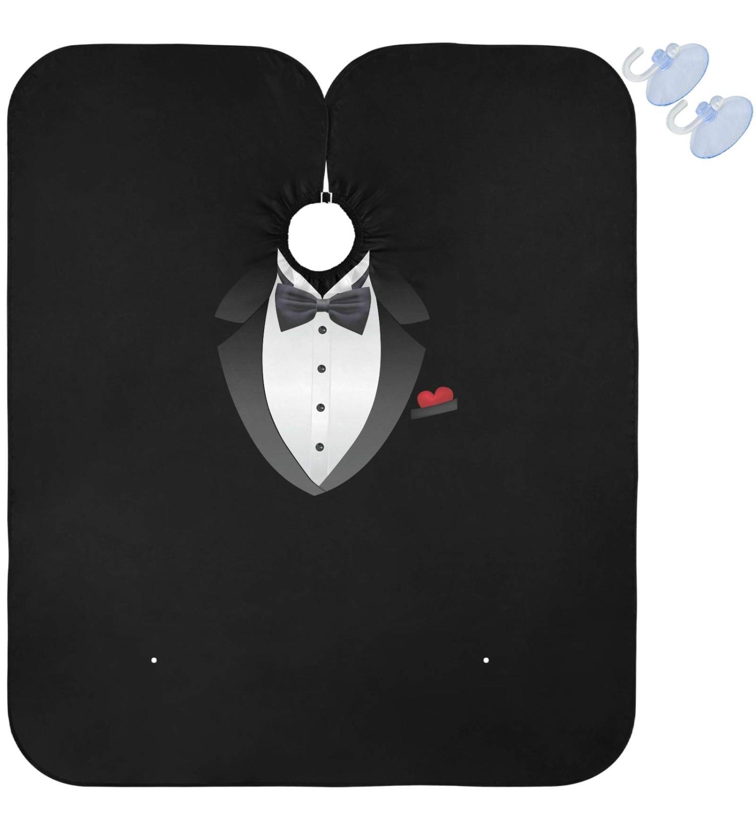 Visesunny Tuxedo Barber Cape with Bow Tie Anti-Static Water-Resistant Hair Cutting & Shaving Bib for Professionals | Adjustable Snap Closure | International Shipping - Buy Online on GoSupps.com