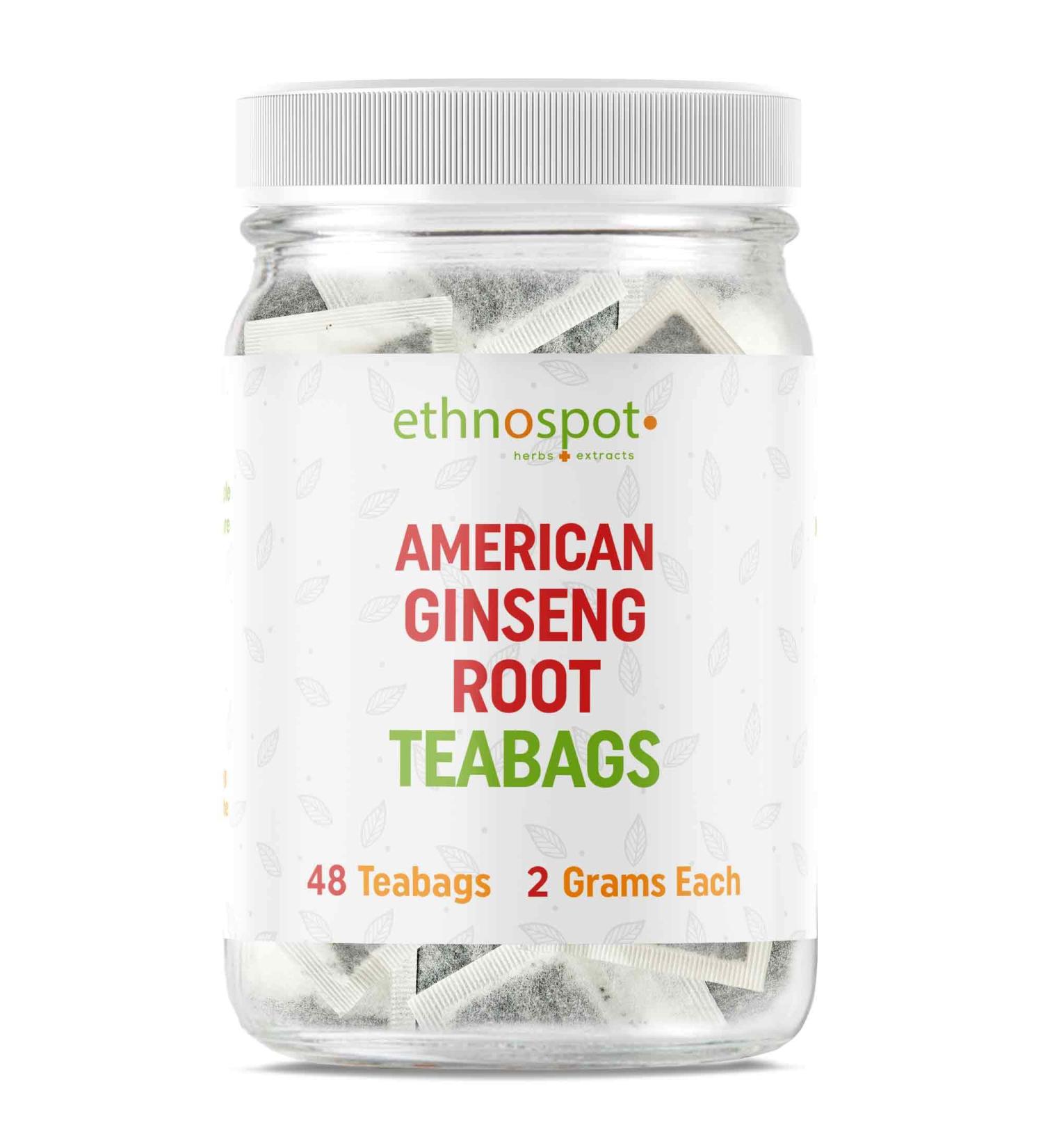 Pure American Ginseng Teabags- Natural Stress & Energy Support - 48 Vegan Teabags - Buy Online on GoSupps.com