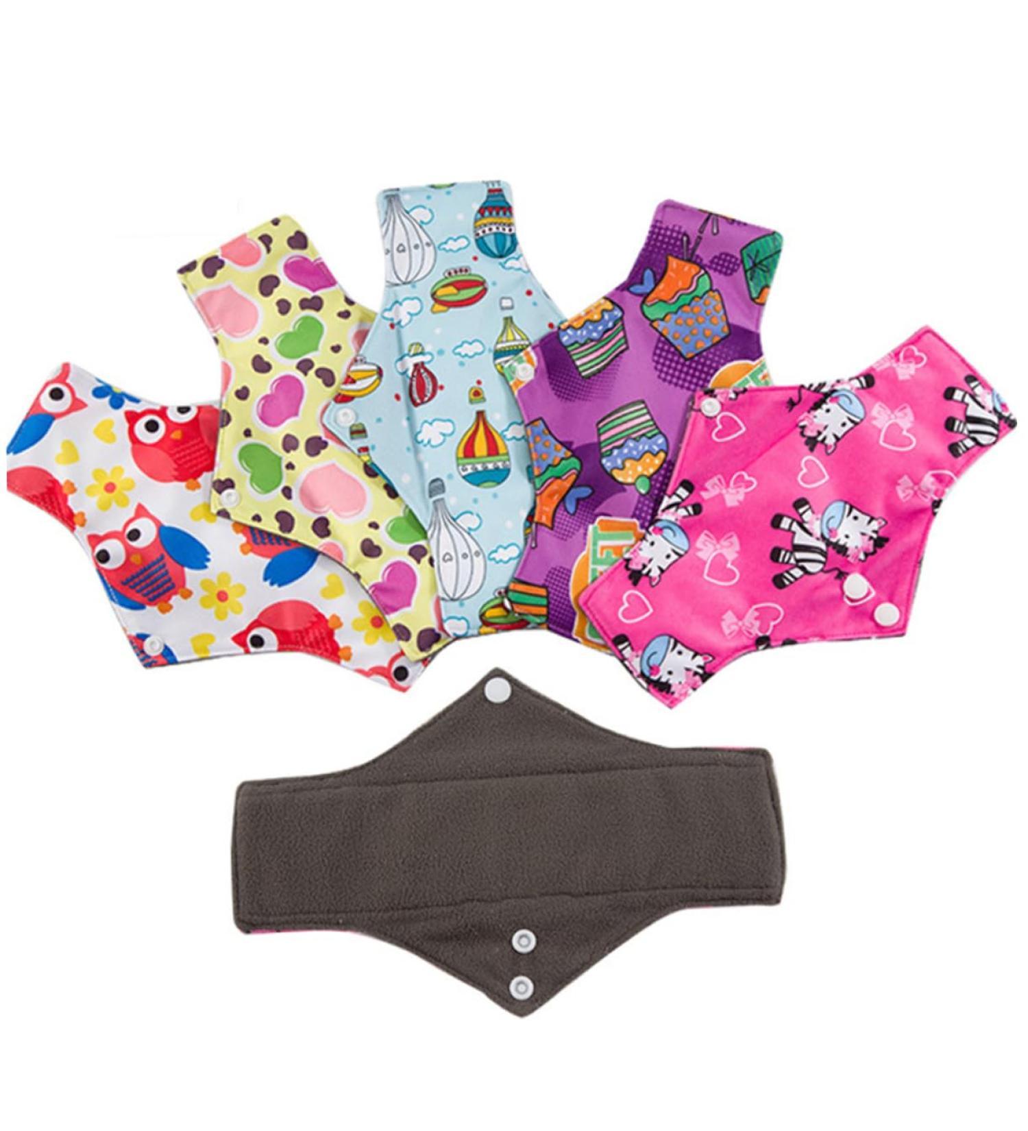 5pcs Reusable Menstrual Pads Set | Washable Mama Cloth Period Feminine Pads - Buy Online on GoSupps.com