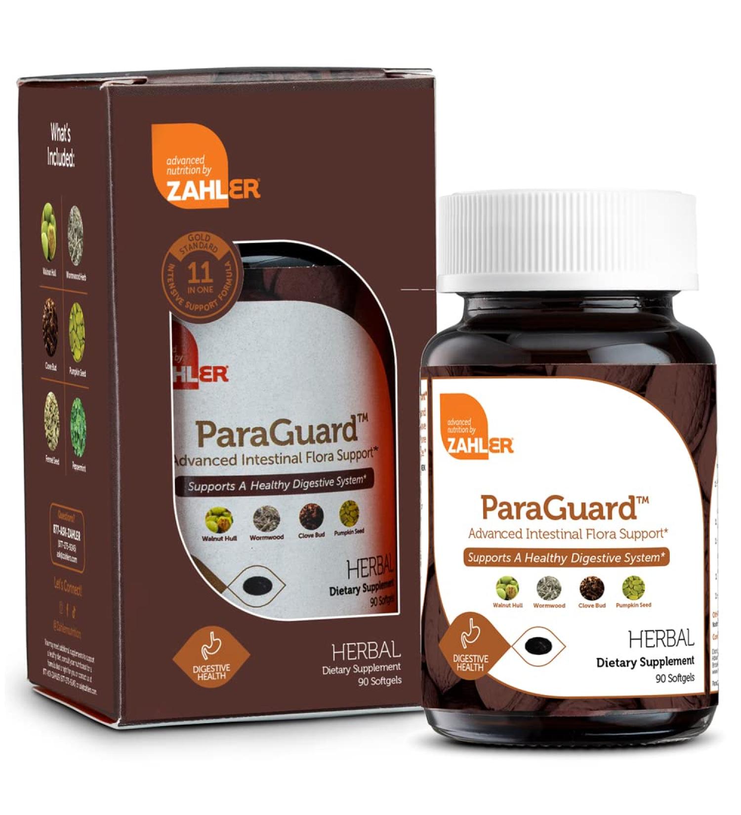 Zahler ParaGuard Intestinal Cleanse & Support - 90 Softgels with Wormwood - Kosher Certified - Buy Online on GoSupps.com
