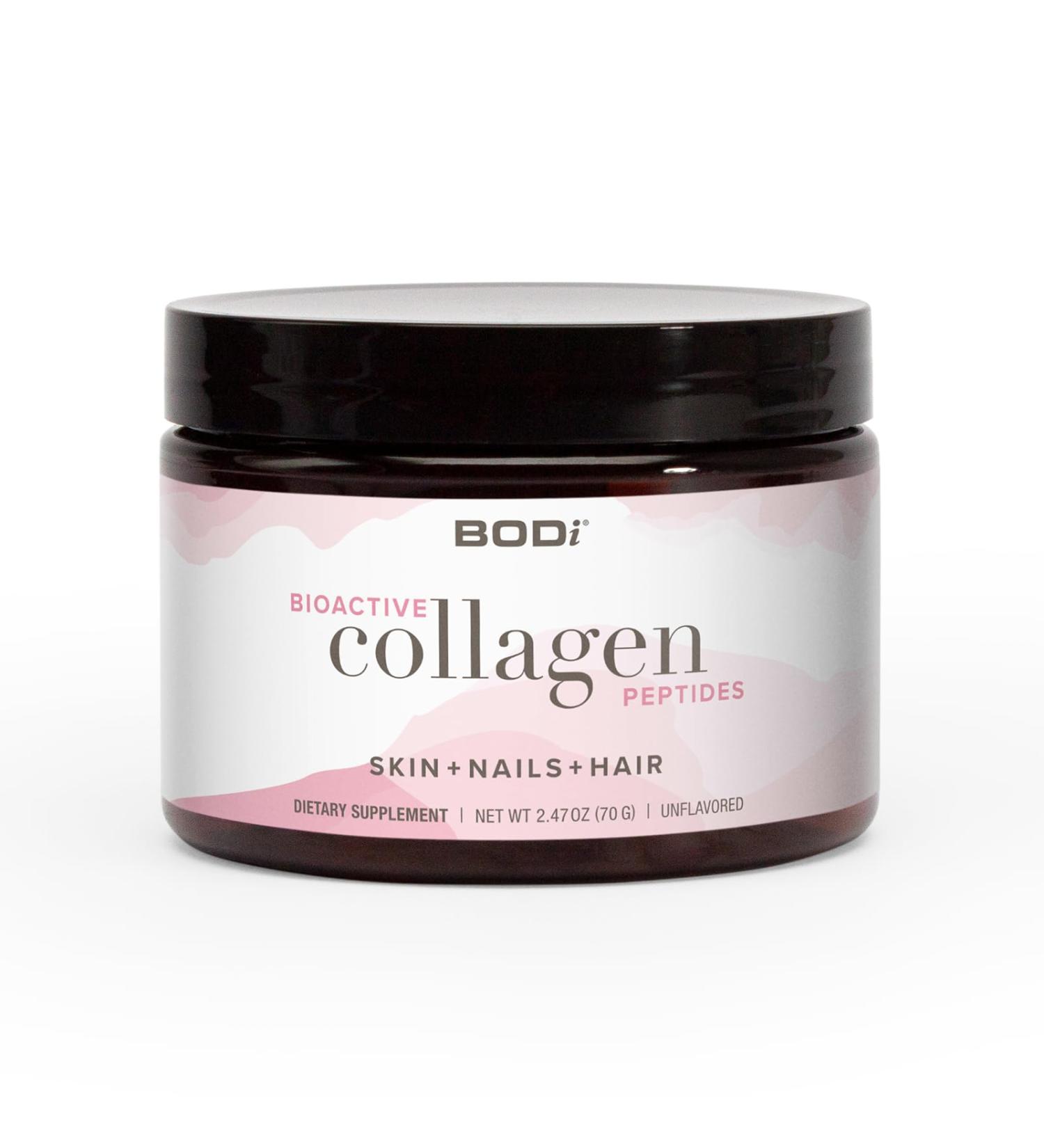 BODi Bioactive Collagen Peptides Powder, Collagen Type I & III for Skin, Hair and Nail Health, Gluten-Free Supplement for Women - Hydrolyzed Collagen, Unflavored, 2.47 oz, 28 Servings - Buy Online on GoSupps.com