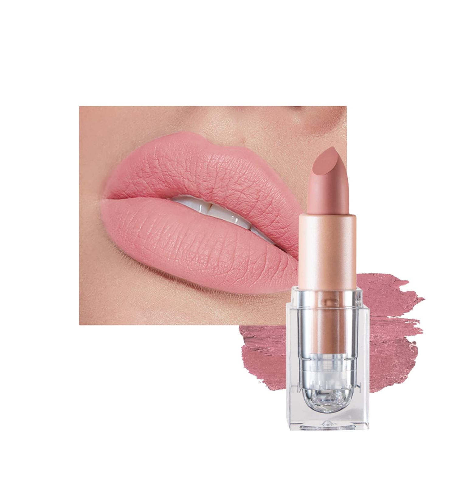 Long Lasting Waterproof Matte Lipstick - #601 Nudist Pink for Women | Moisturizing Velvet Lip Gloss Non Stick Cup Tinted Lip Balm Fade Resistant - Buy Online on GoSupps.com