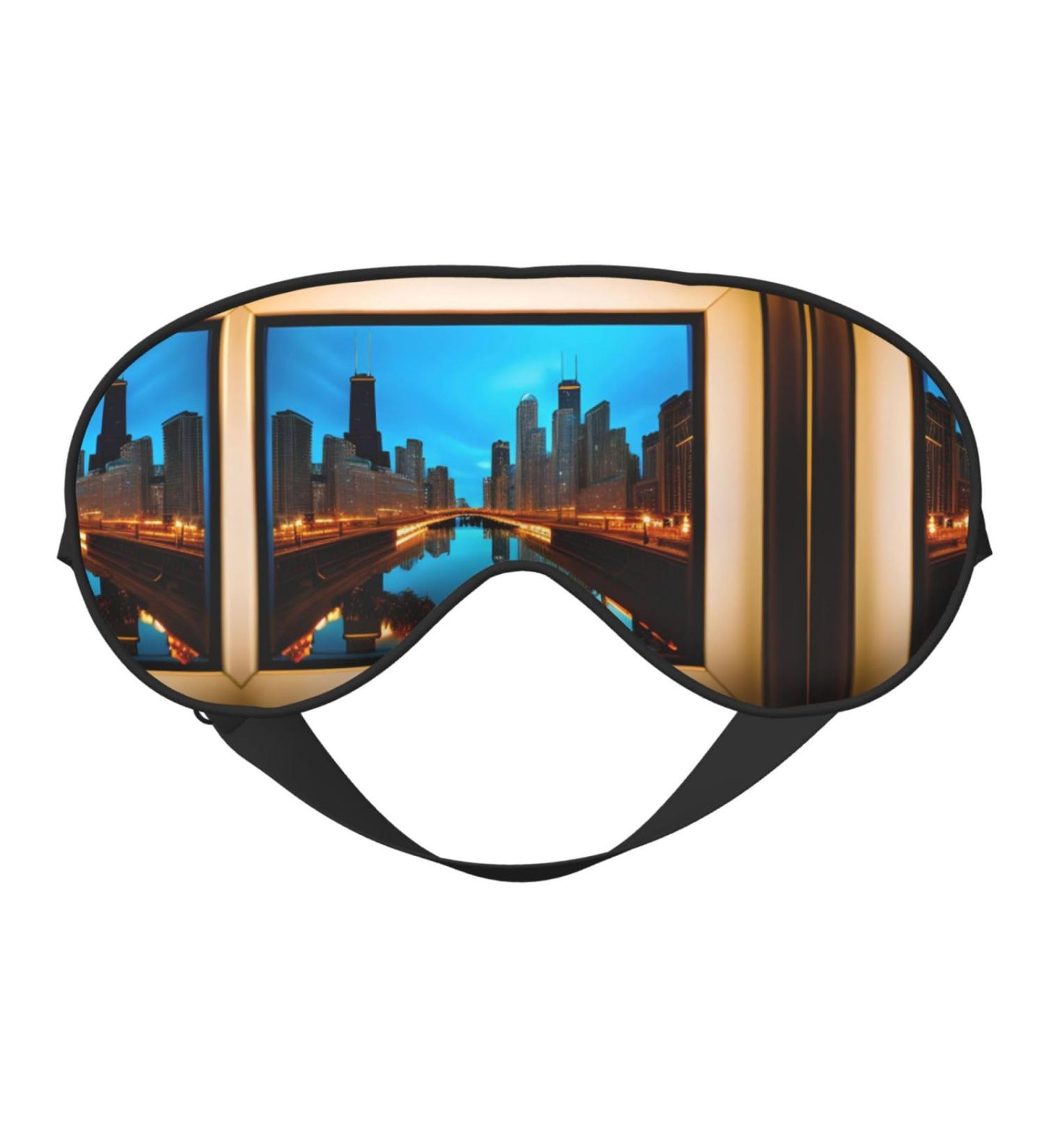 Chicago Reflected Print Double-Sided Eye Mask Soft and Light Blocking for Enhancing Sleep Quality - Buy Online on GoSupps.com
