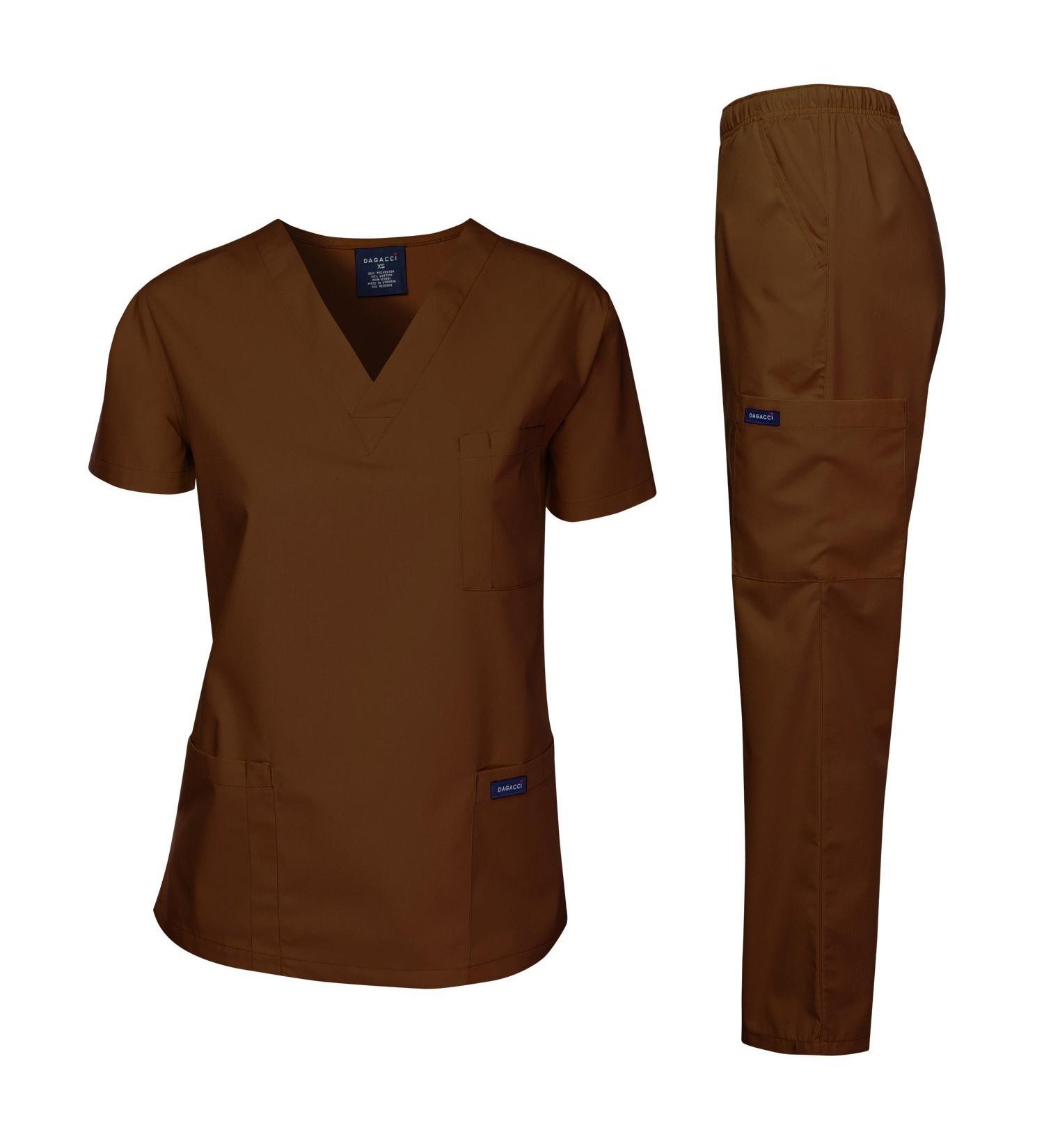 Dagacci Unisex Brown XXXL Medical Scrub Set - Top and Pant for Men and Women - Buy Online on GoSupps.com
